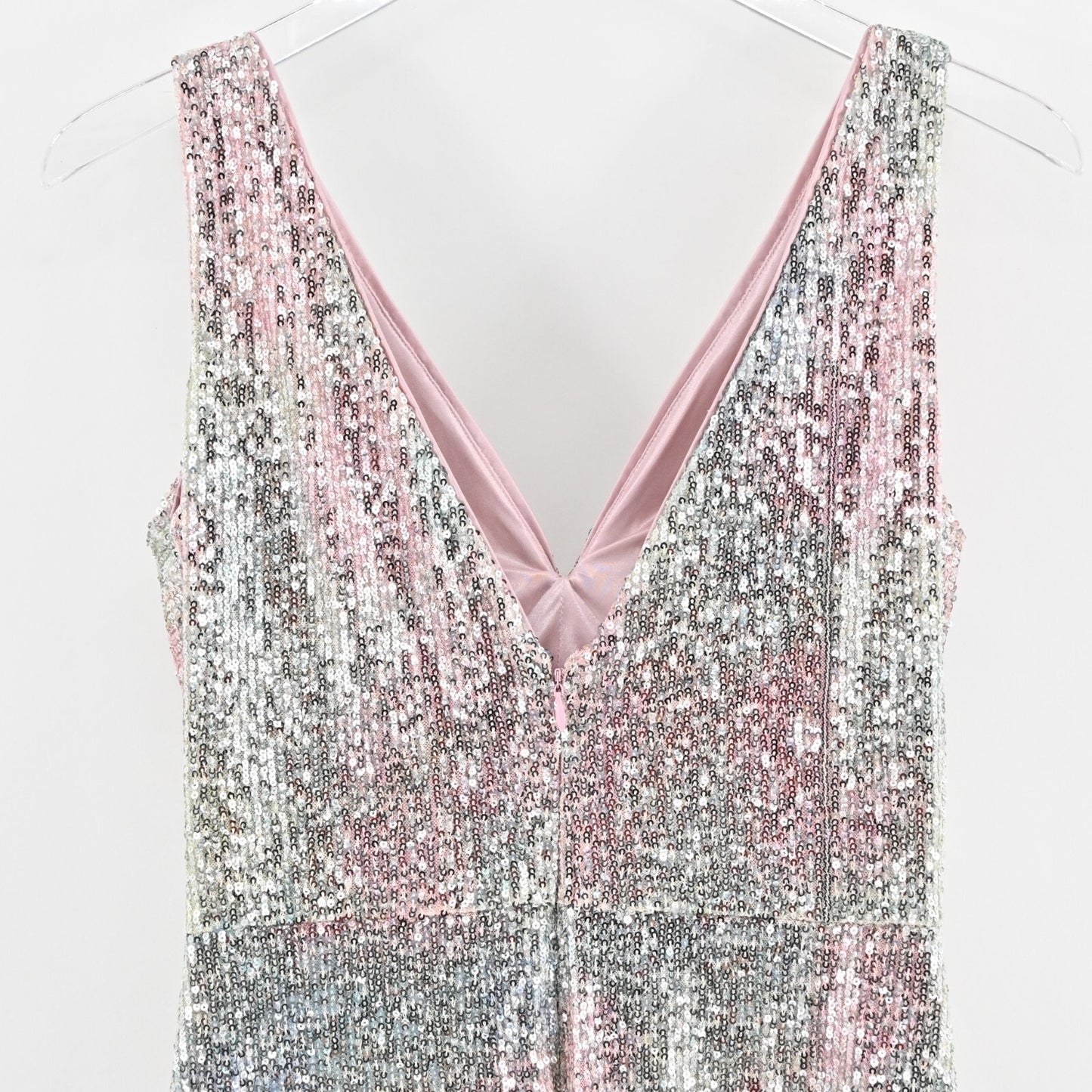 NICOLE MILLER Tiffany Sequin Dress Sz 6 Pastel Tie Dye Sleeveless Twist Mini NEW