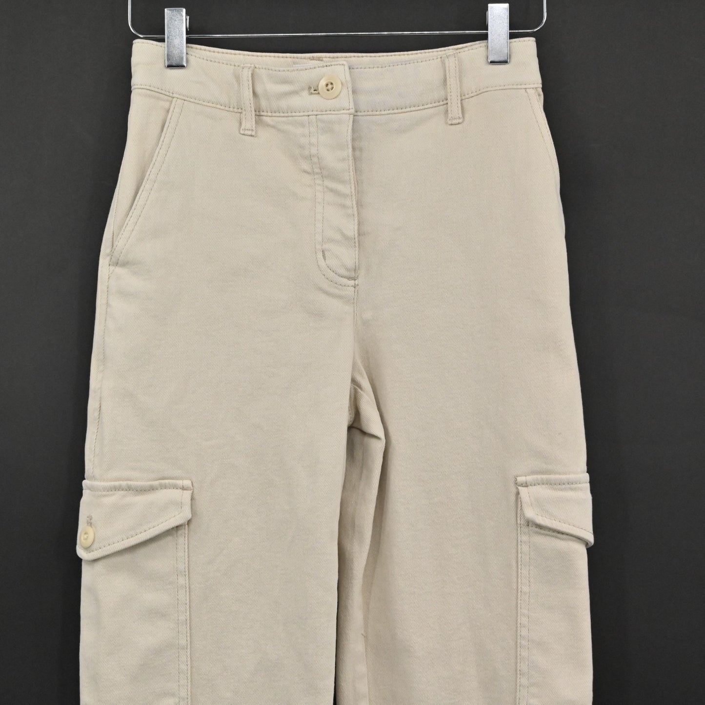 Aritzia Womens Wilfred Free Modern Cargo Pants Size 0 High Rise Tapered Cream