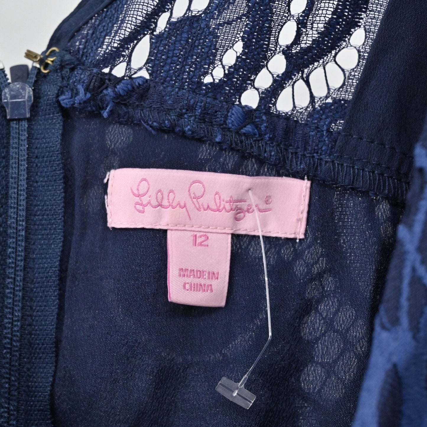 LILLY PULITZER Rosaline About Face Lace Dress Size 12 Blue Cap Sleeve V Neck NEW