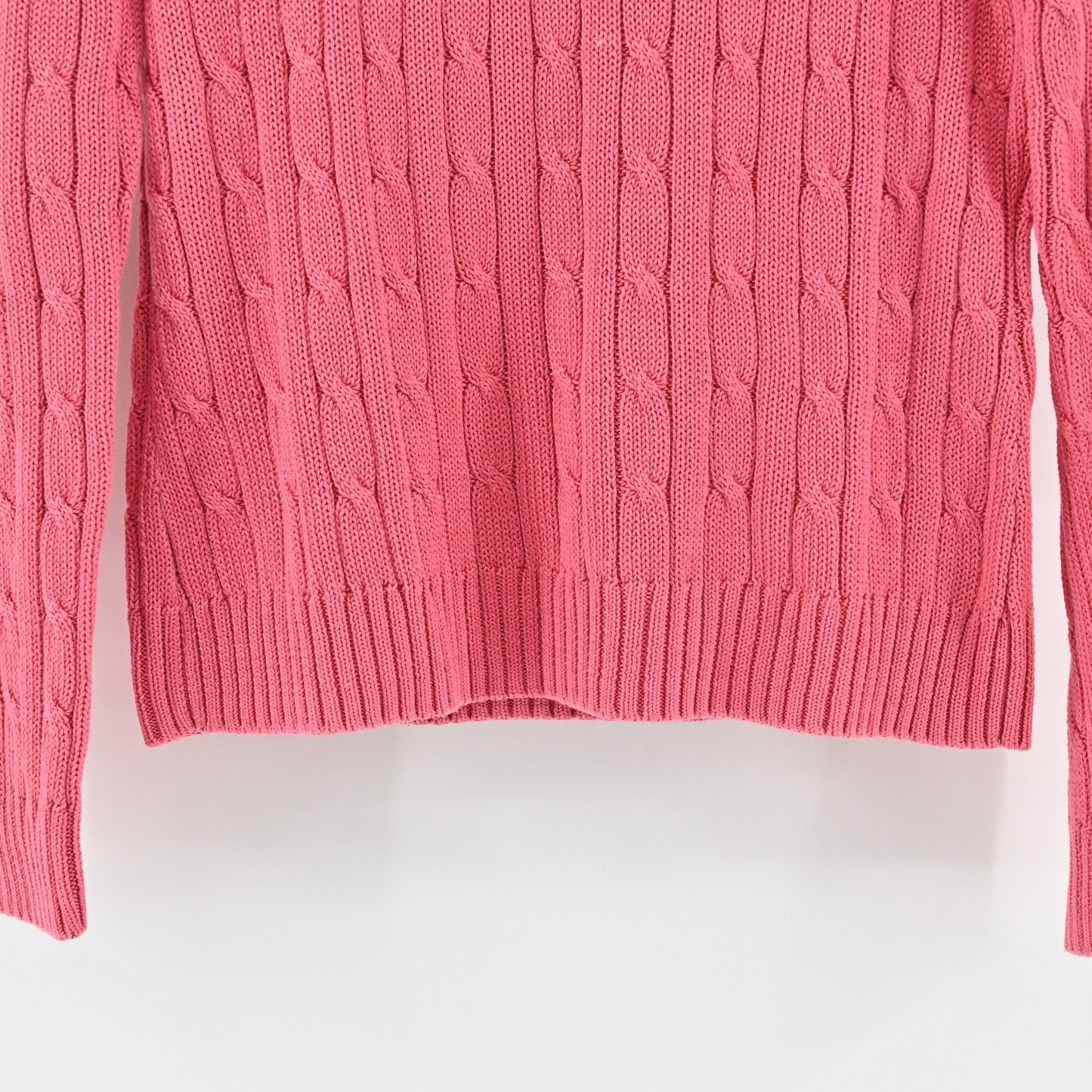 Brooks Brothers Womens Sweater Size M Pink Cable Knit Crewneck Pullover Classic