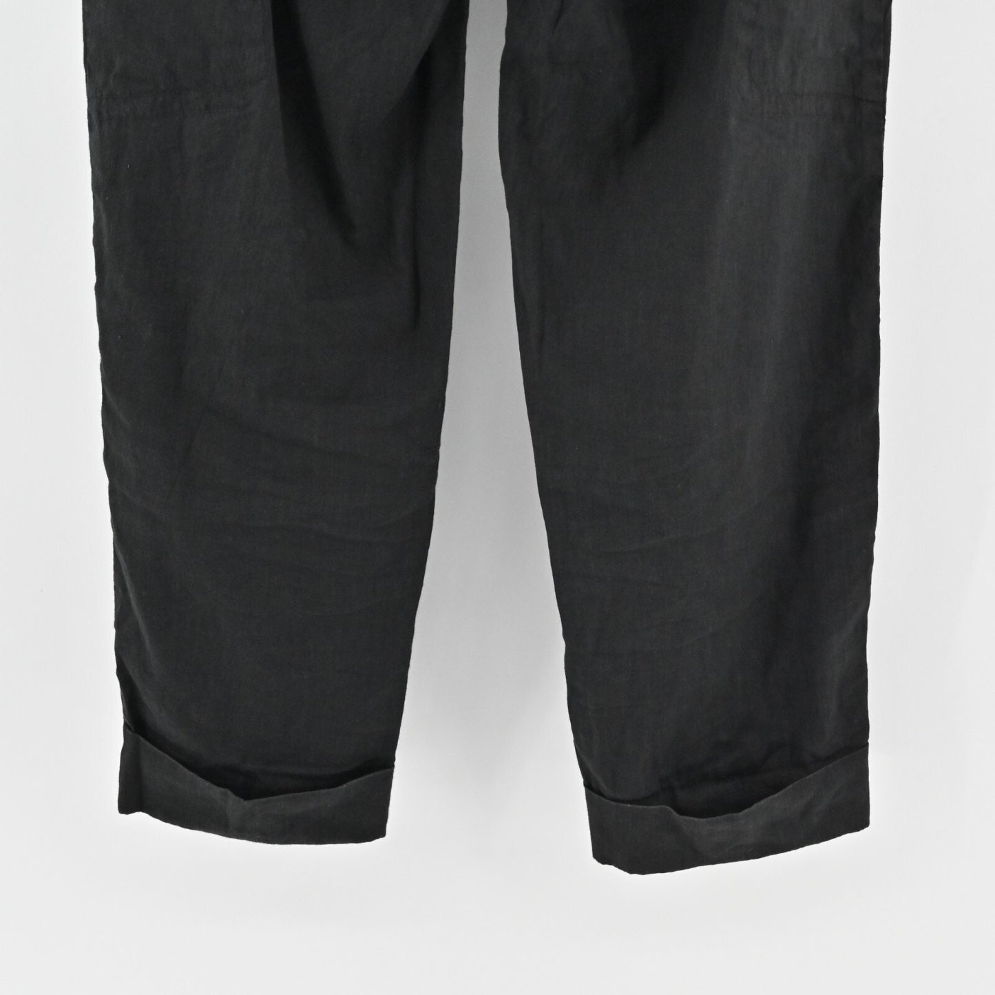 VINCE Pants Womens Size S Cropped Linen Blend Solid Black High Rise Trousers