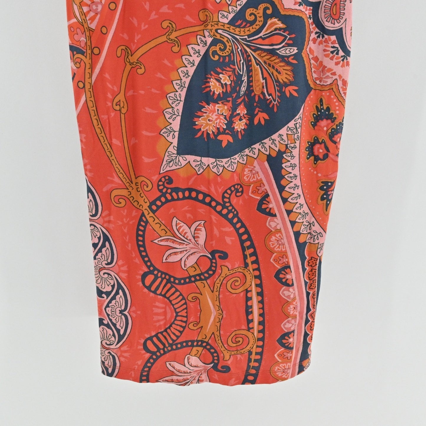 Anthropologie Farm Rio Giannina Knit Midi Dress Size S Bohemian Paisley Fitted
