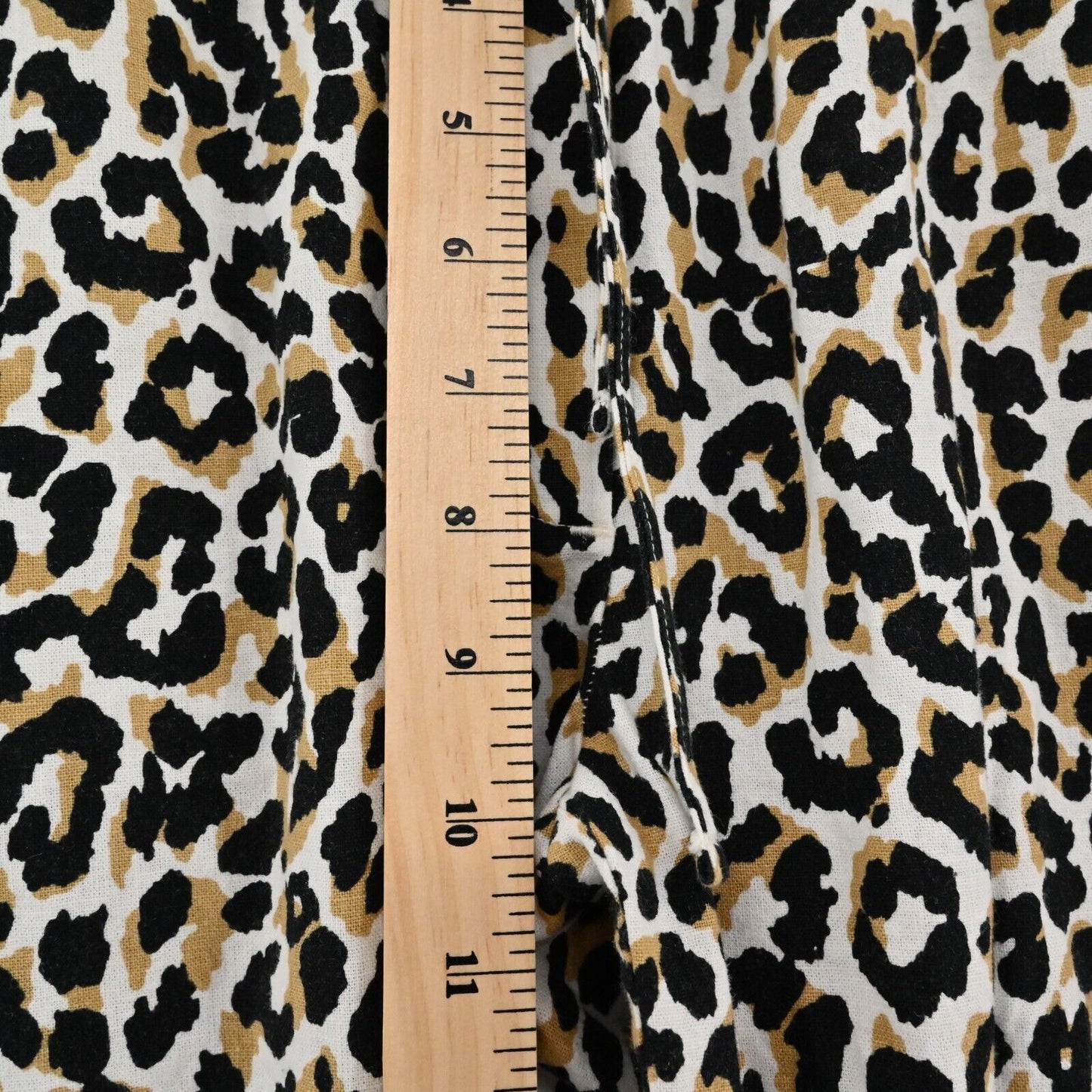 J CREW Pants Womens Sz 10 Linen Blend Leopard Print Drawstring Straight Trouser