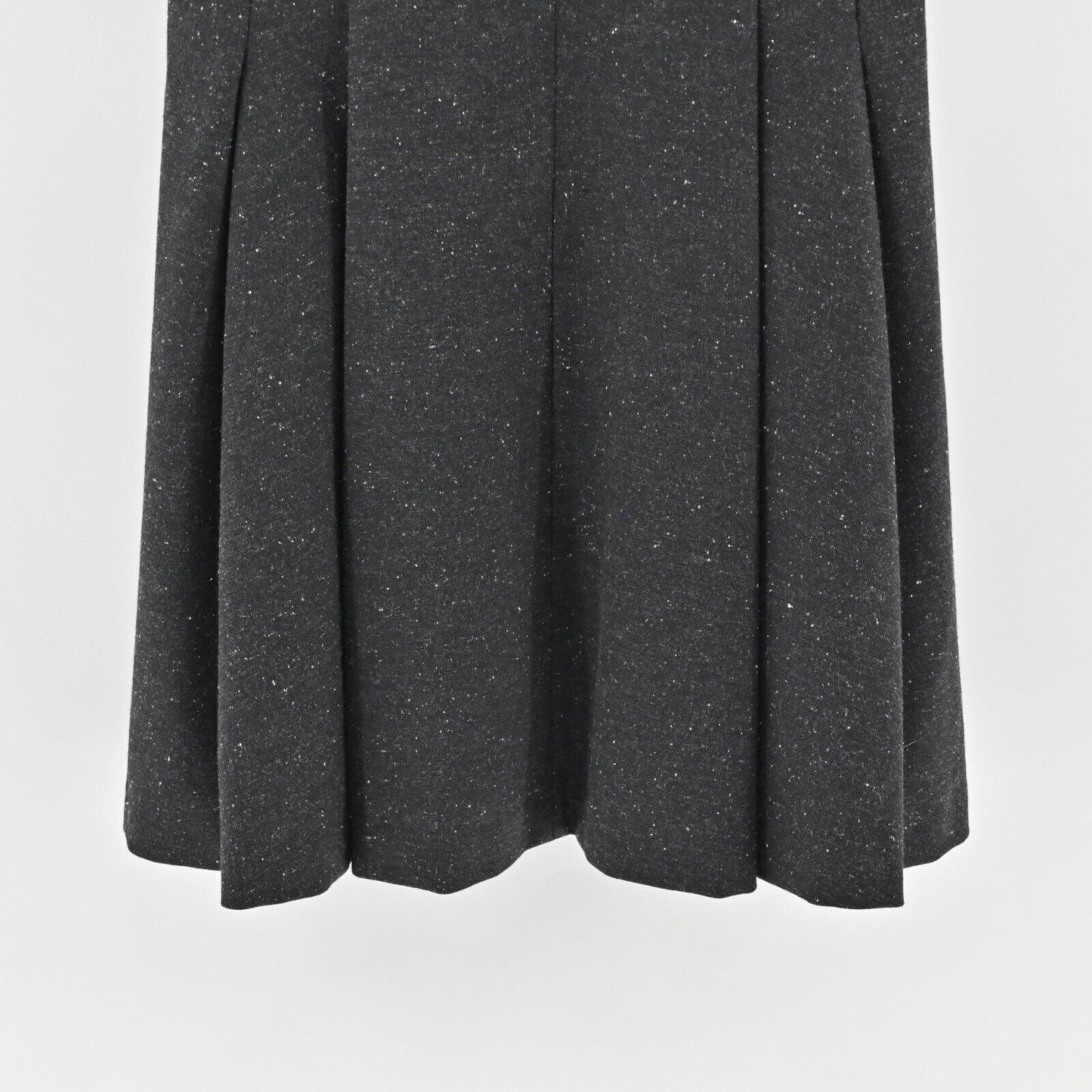 THEORY Dress Size 8 Seamed Sleeveless Melange Ponte Wool Blend Gray Pleated Mini