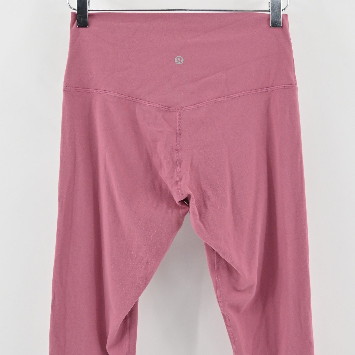Lululemon Womens Align Crop 21" Leggings Size 8 Pink Stretch Athletic Logo