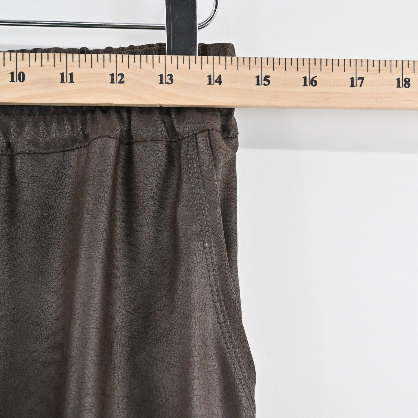 MAISON D AMELIE Pants Womens Sz S Brown Faux Leather High Rise Drawstring Jogger