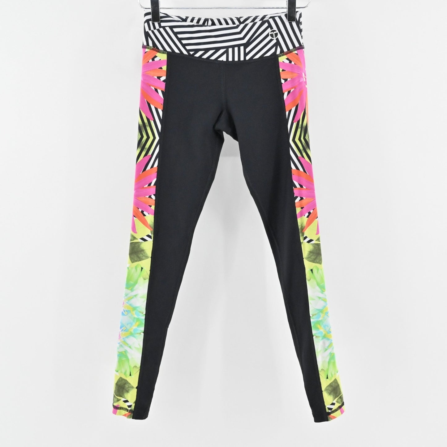 TRINA TURK Womens Recreation Tropicana Leggings Size S Black Athletic Neon Pants