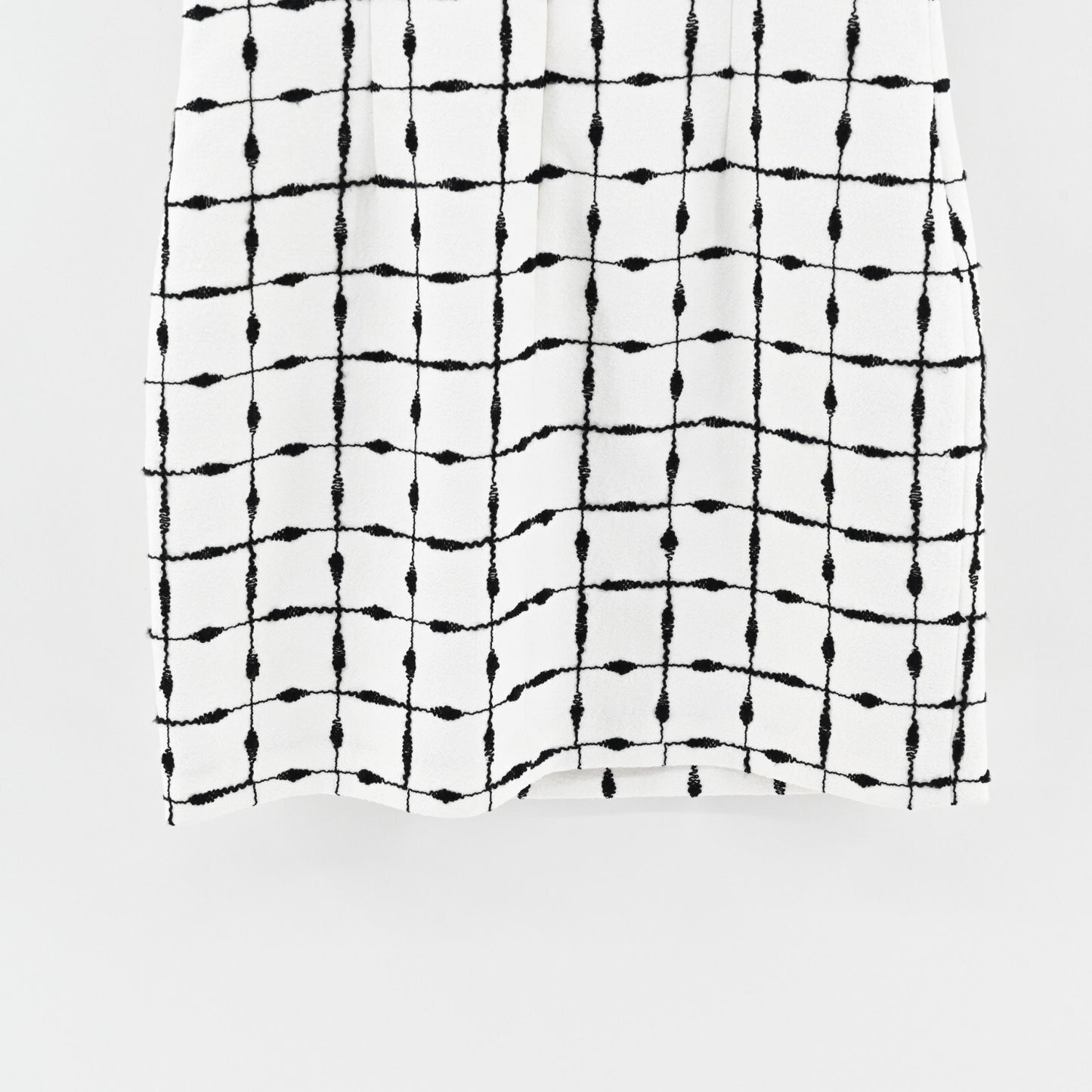 BADGLEY MISCHKA Dress Sz 10 Belle White Black Windowpane Print Cap Sleeve Retro