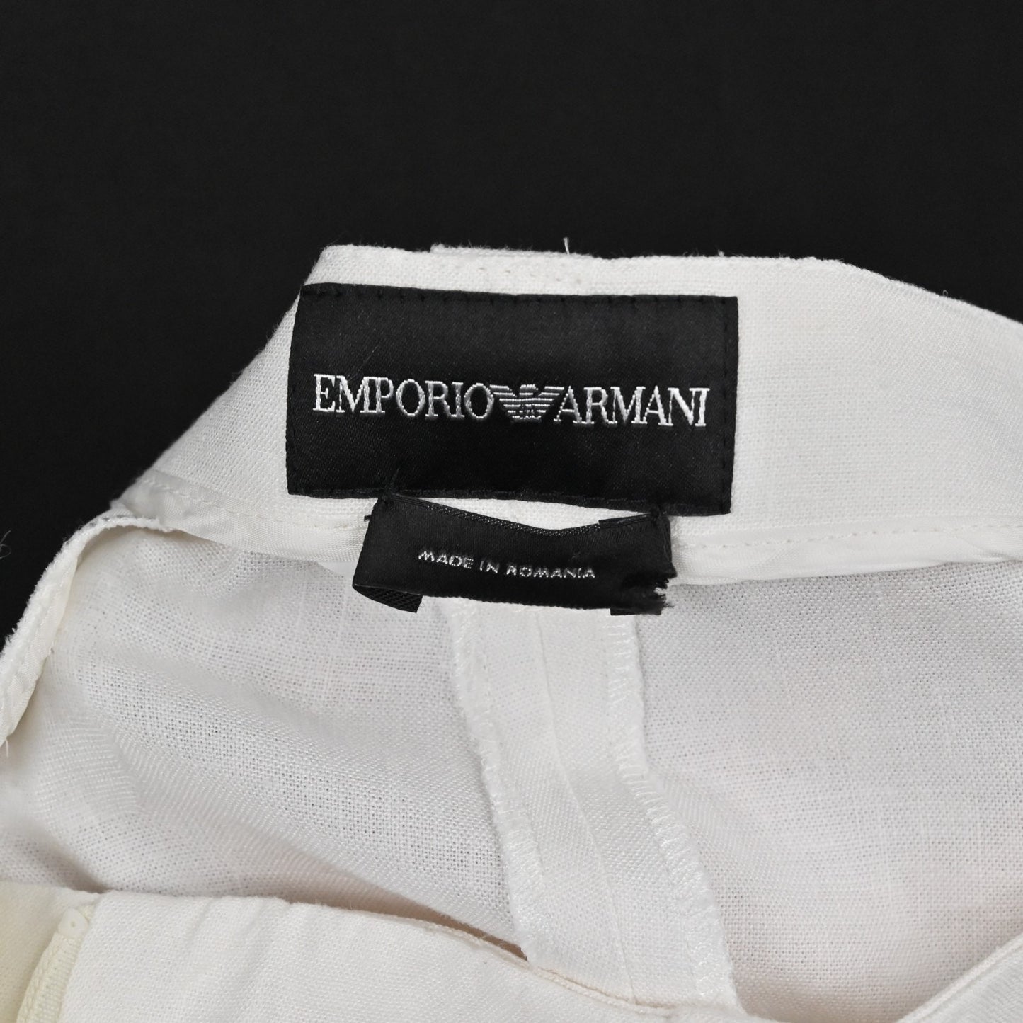 Vtg EMPORIO ARMANI Womens Pants Size 8 White Wide Leg Mid Rise Trousers Casual
