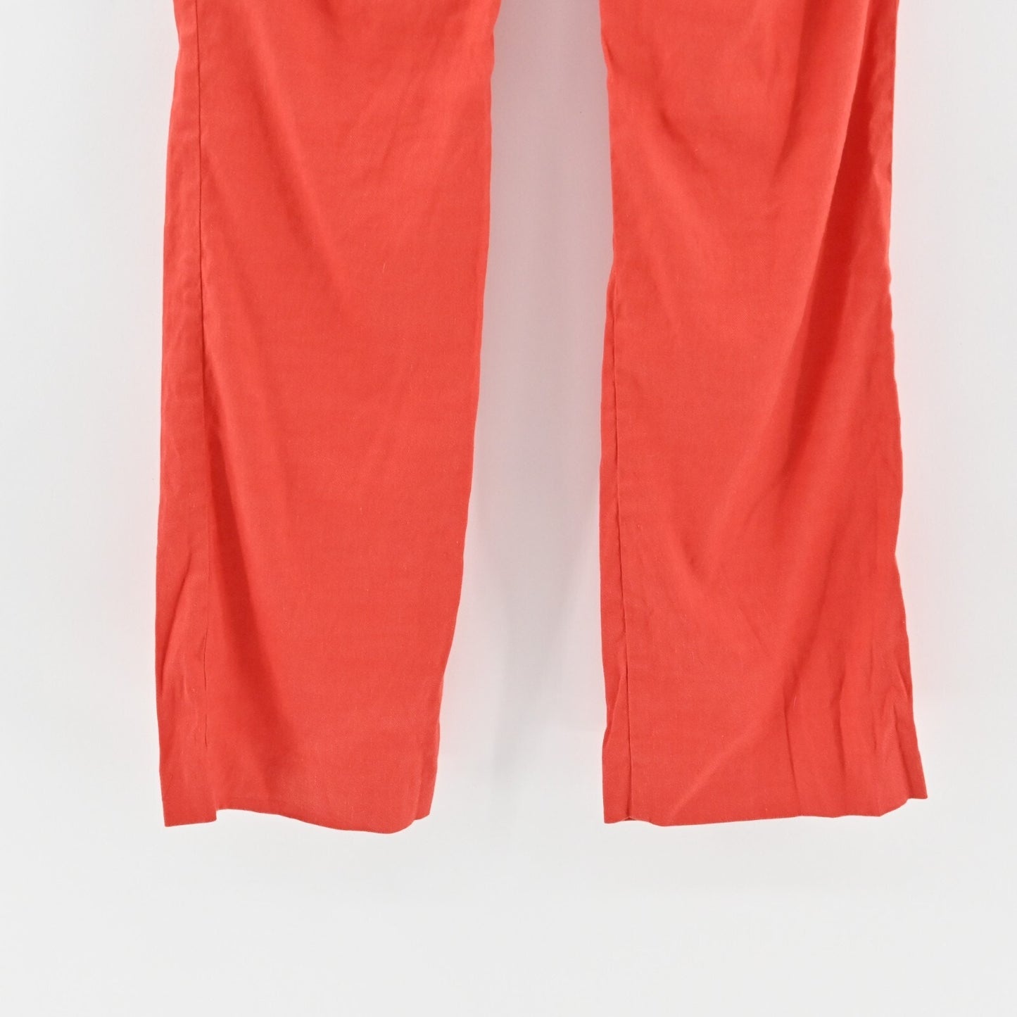 ANTHROPOLOGIE Pants Womens Size 4P Elevenses Coral Red Linen Blend Trousers