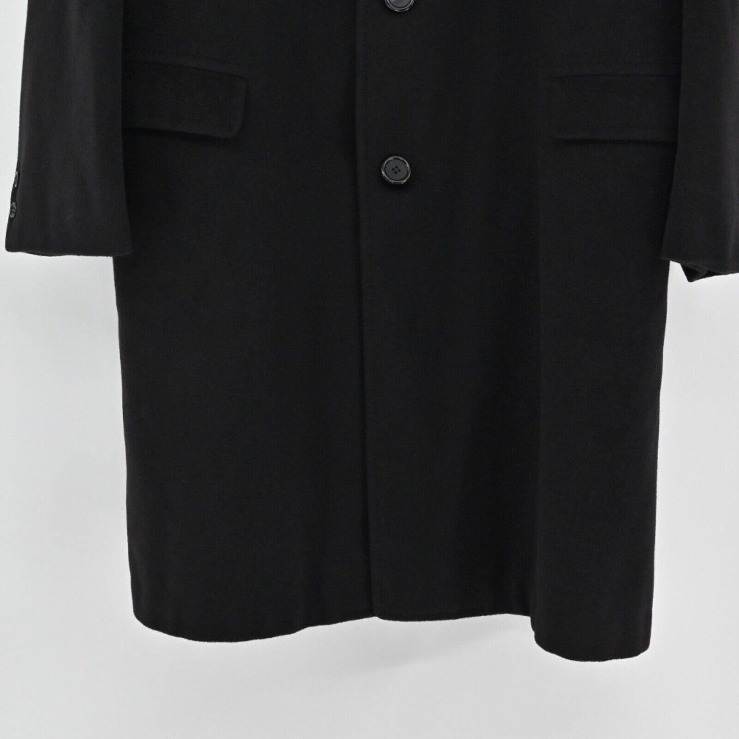 Vtg KINGSWOOD Overcoat Mens Sz 44 Long Single Breasted Button Union Made USA 90s