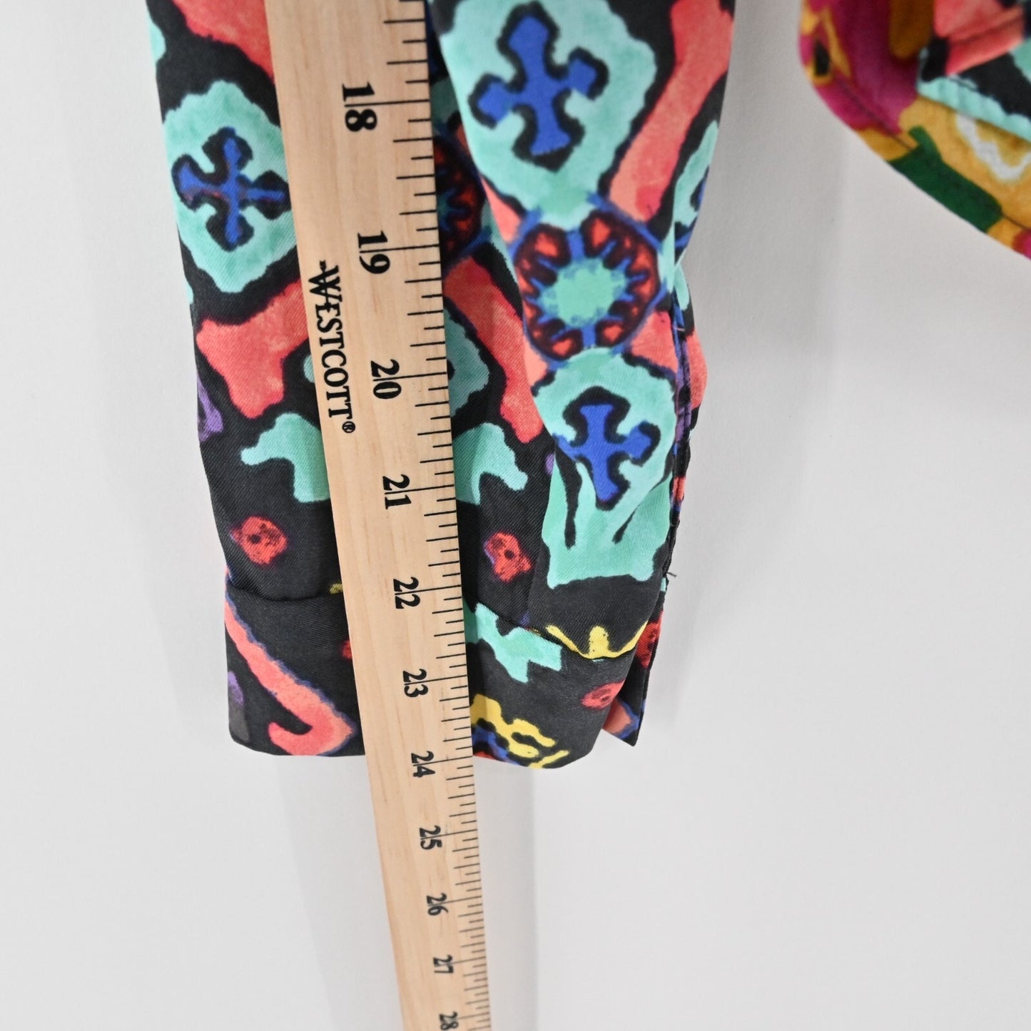 RACHEL ROY Top Womens Sz M Multicolor Print Embroidered Trim Square Neck Blouse