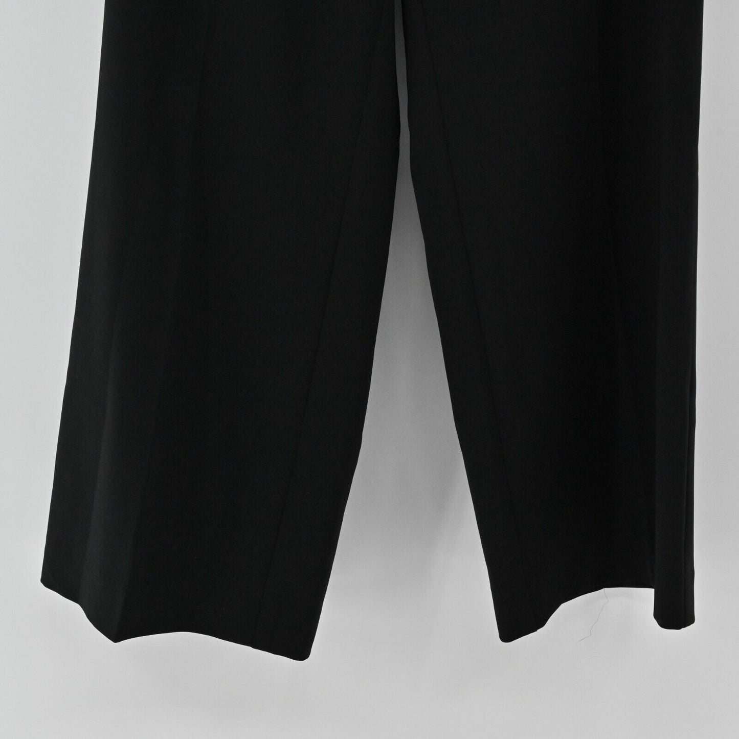 ST JOHN Pants Womens Size 10 Black Trouser Wide Leg High Rise Classic Business