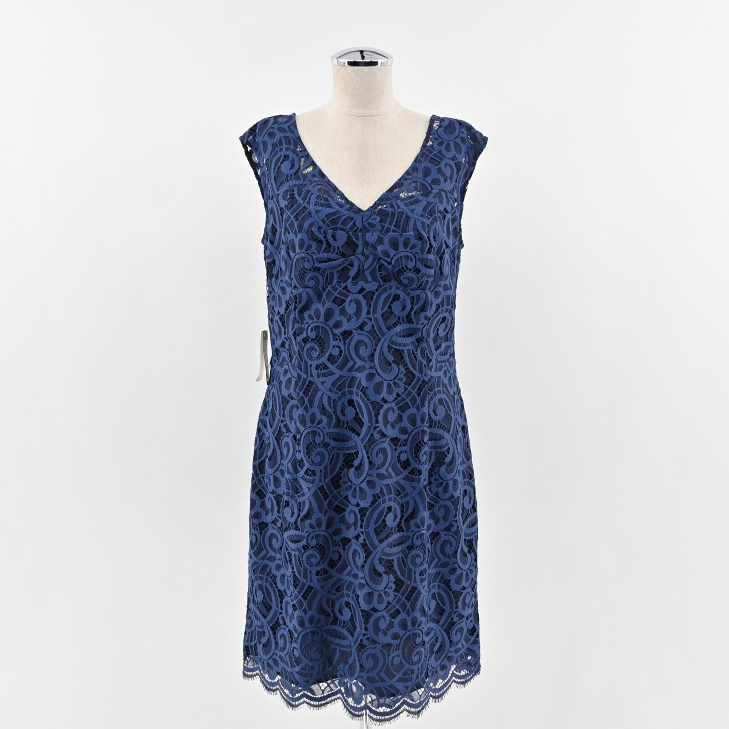 LILLY PULITZER Rosaline About Face Lace Dress Size 12 Blue Cap Sleeve V Neck NEW