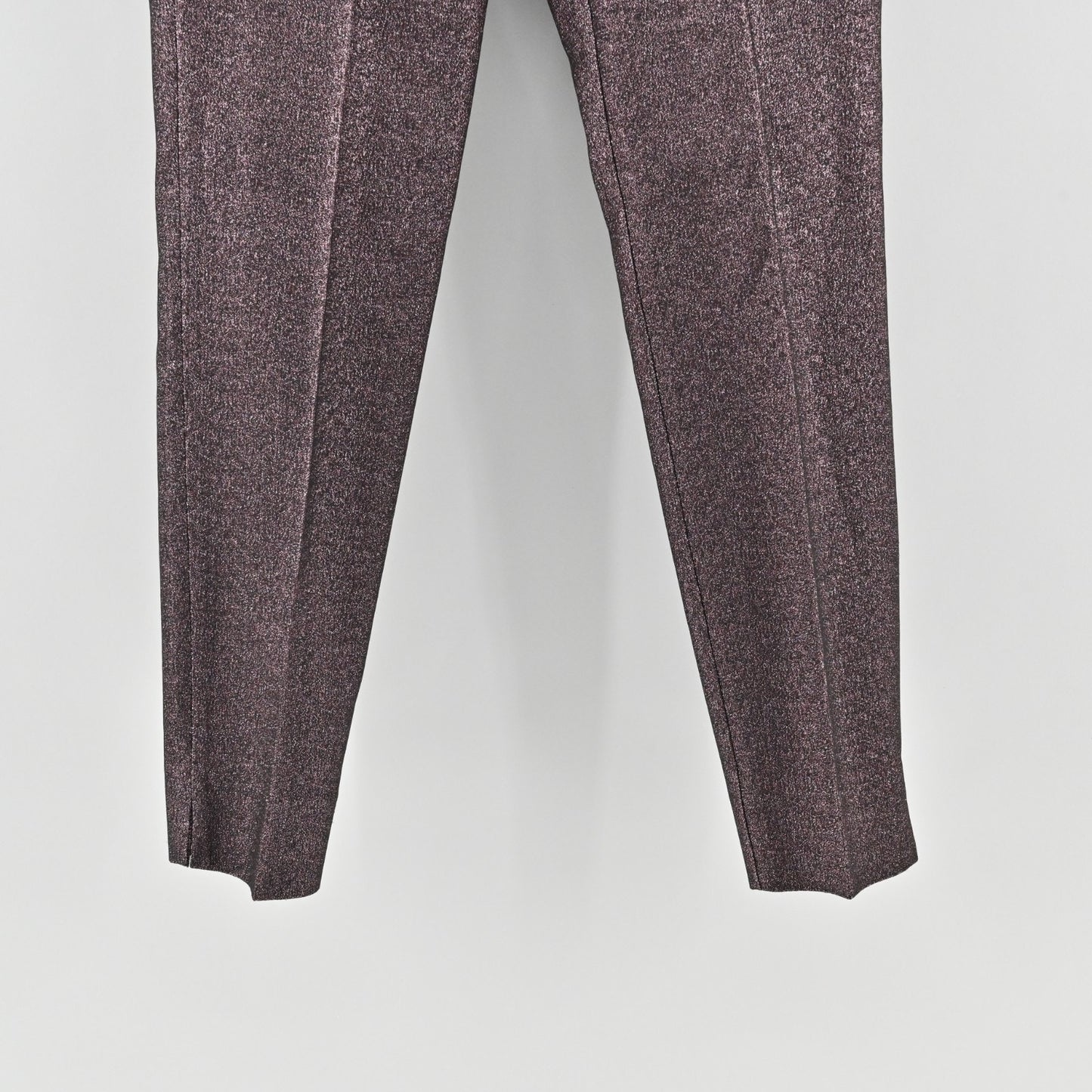 Maliparmi Womens Metallic Purple Straight Leg Pants Size 38 Mid Rise Casual