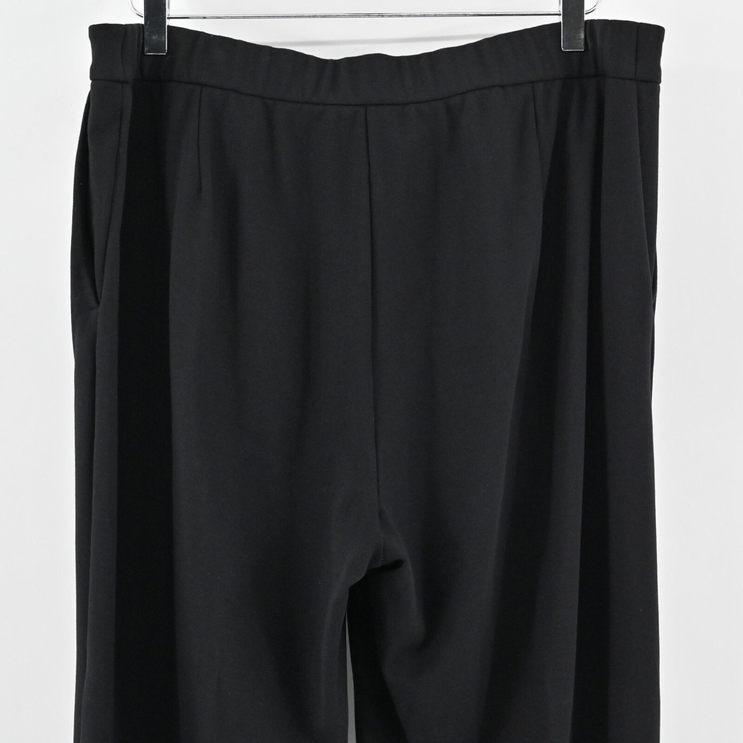 EILEEN FISHER Womens Pants Size L Classic Black Straight Leg Trousers Corpcore