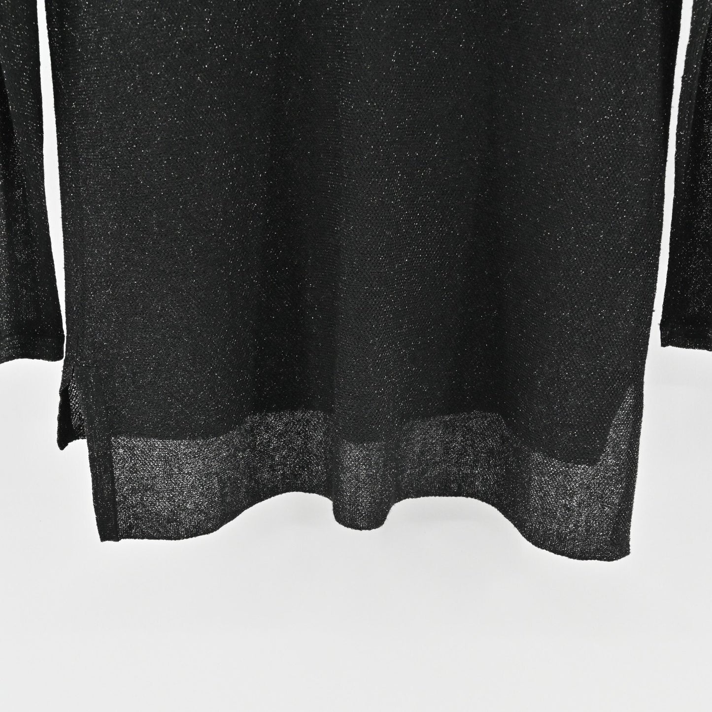 EILEEN FISHER Top Womens Size XS Black Linen Blend Bateau Neck Sparkle Tunic