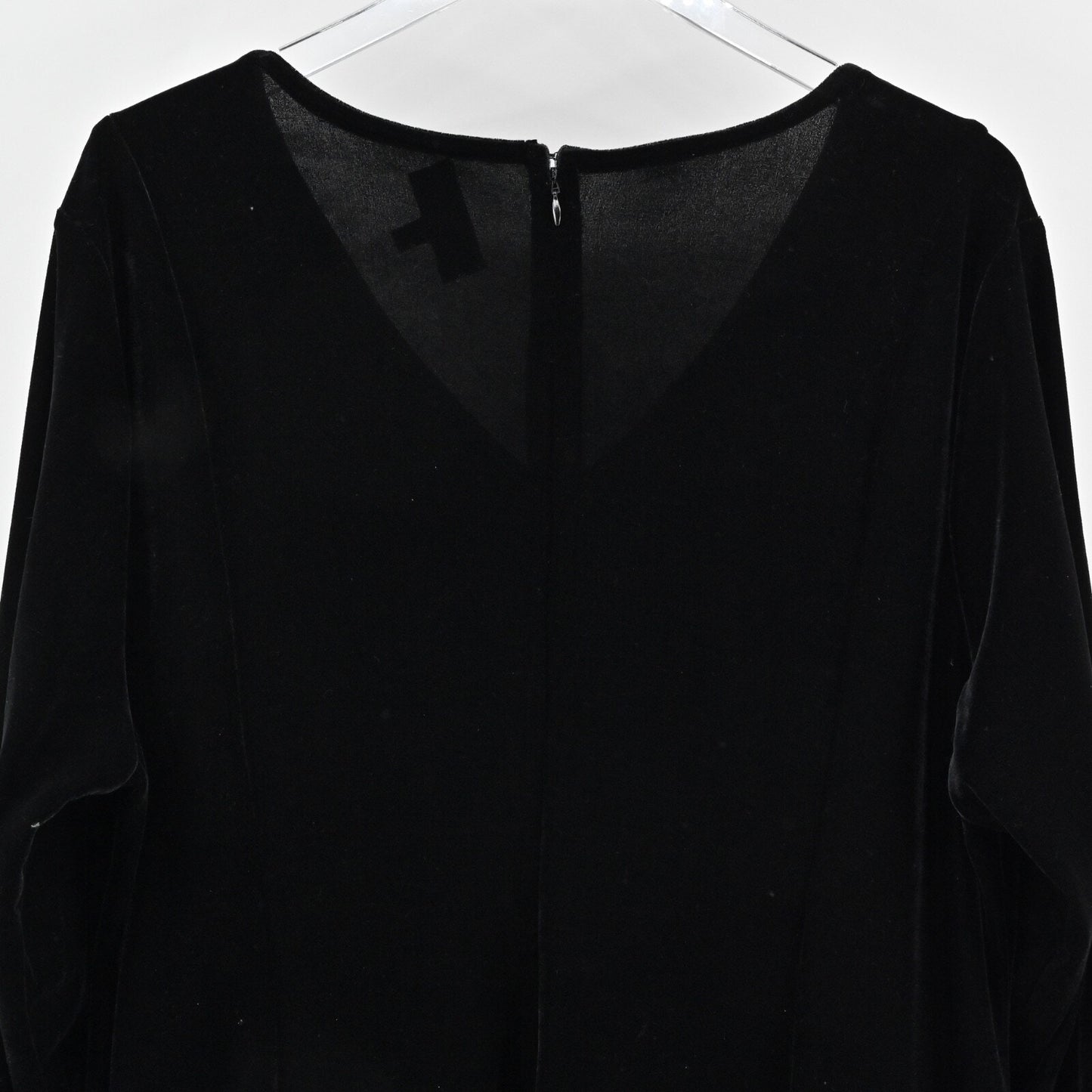 ALEXIA ADMOR Velvet Dress Sz 2X Black V Neck Long Sleeve Retro Whimsigoth Shift