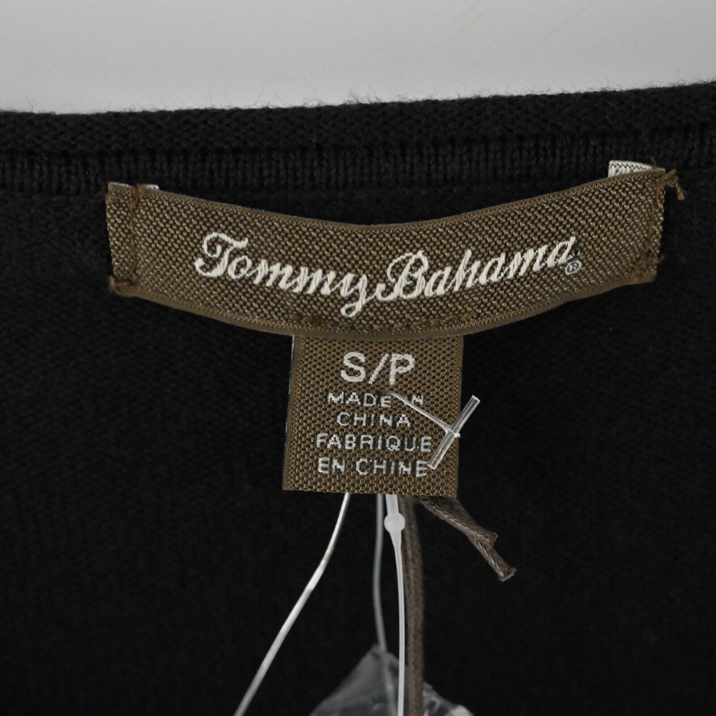 TOMMY BAHAMA Dress Womens Size S Pickford Embroidered Split Neck Black Shift NEW