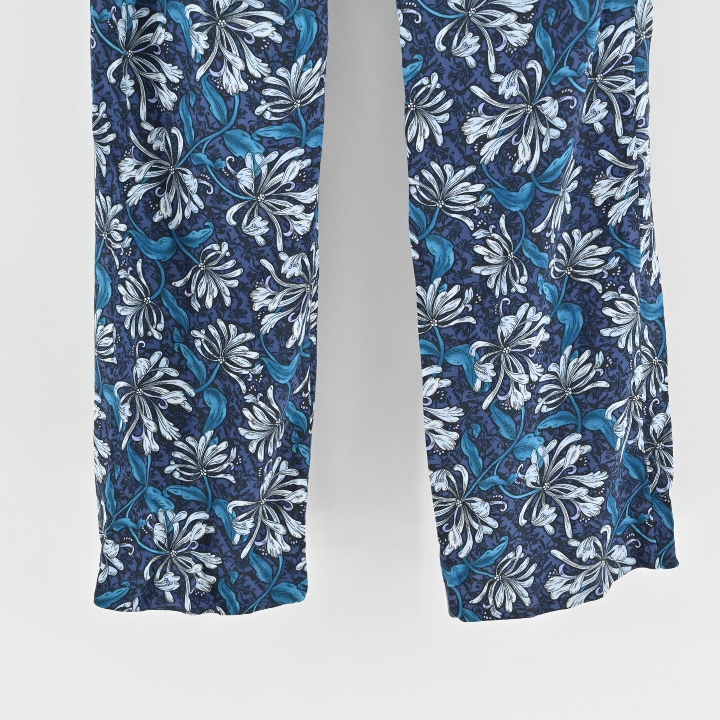 REBECCA TAYLOR Pants Womens Size 8 High Rise Bootcut Blue Floral Print Pocket