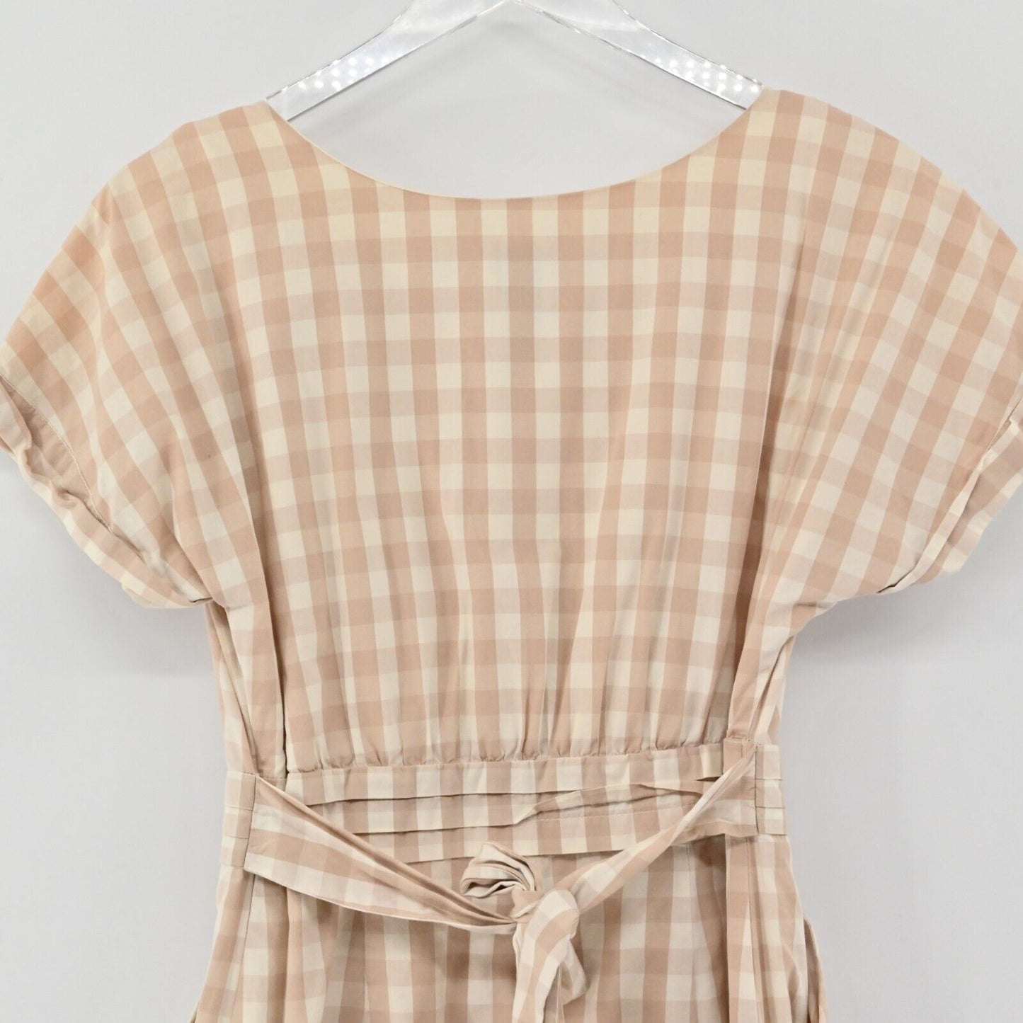 ANTHROPOLOGIE Dress Sz 4 HD In Paris Ribboned Poplin Gingham Sheath Cottagecore