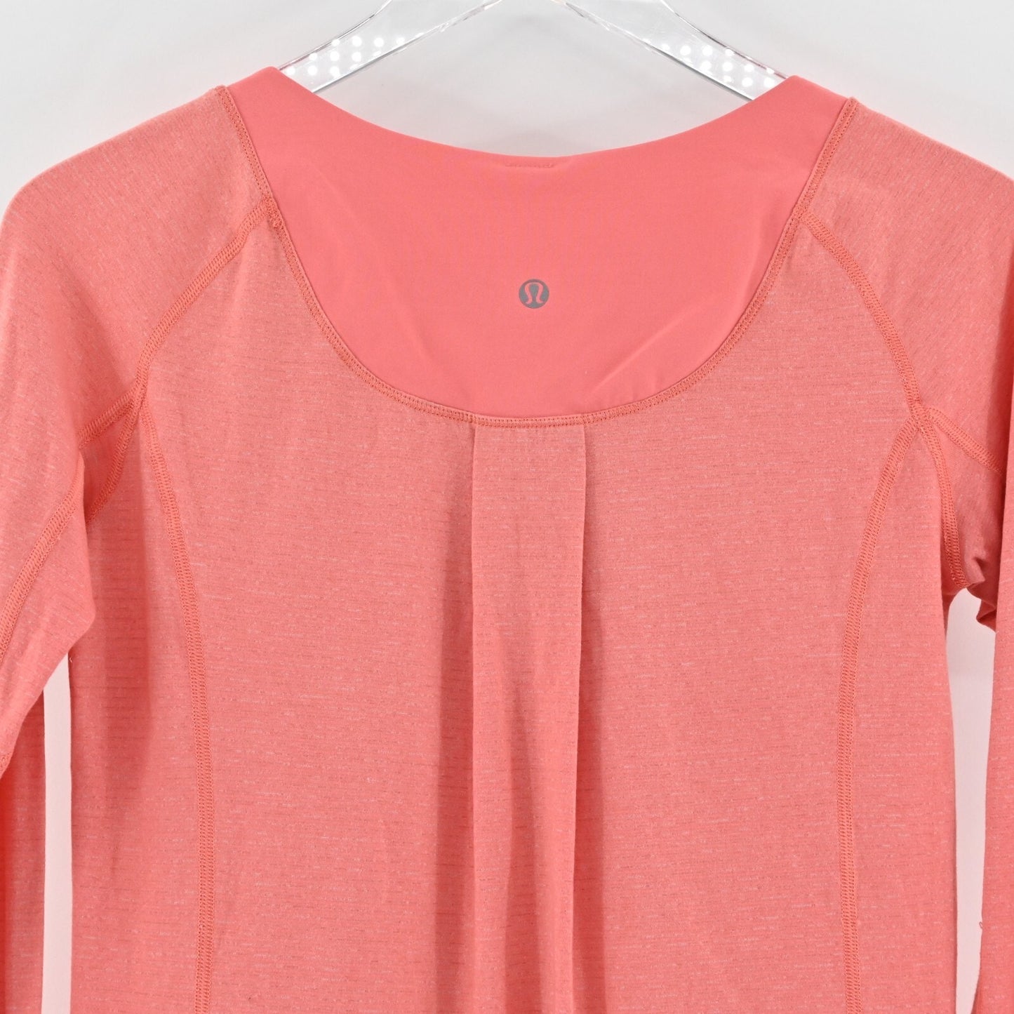 LULULEMON Top Womens Size L Turn It Up Coral Logo Athletic Activewear Running