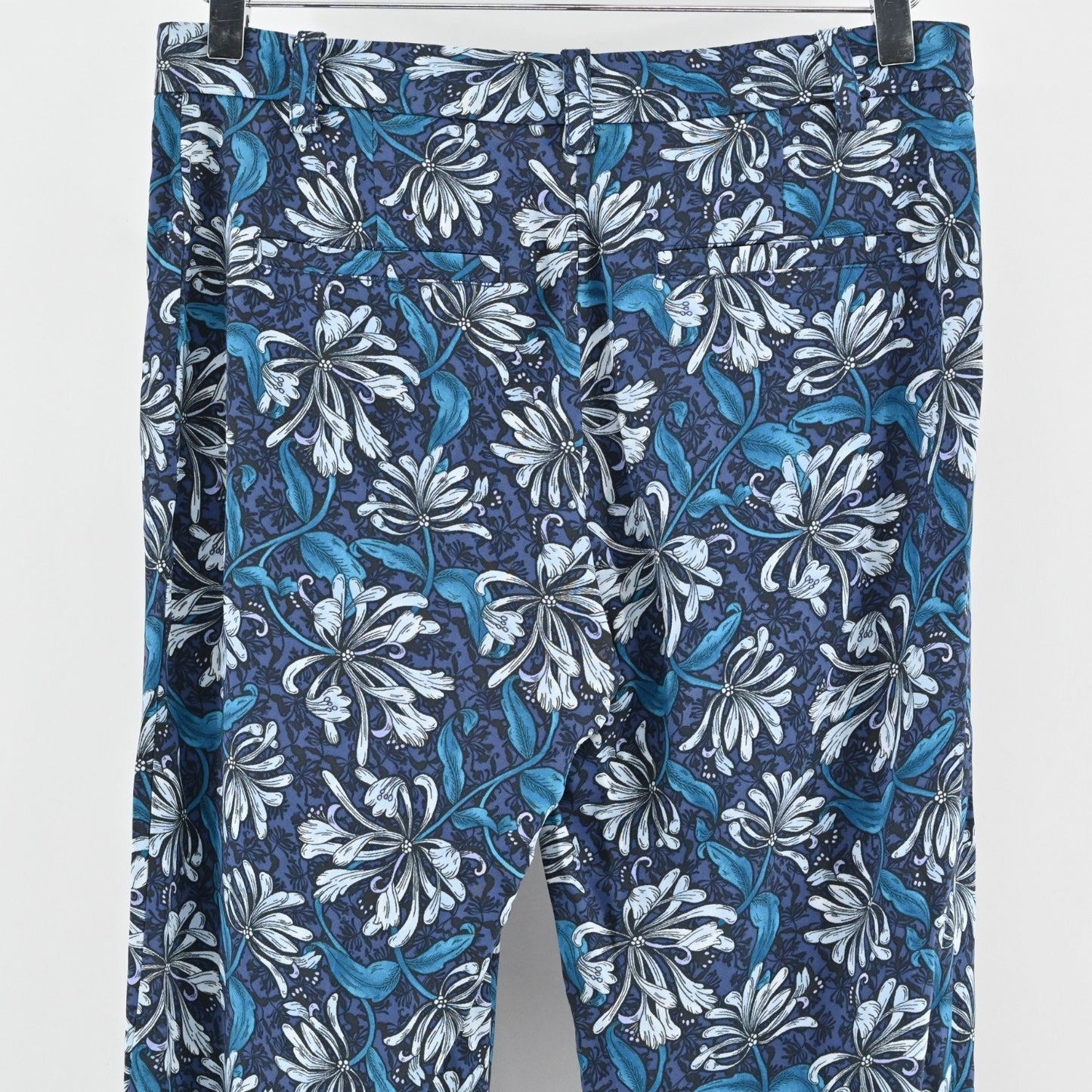REBECCA TAYLOR Pants Womens Size 8 High Rise Bootcut Blue Floral Print Pocket