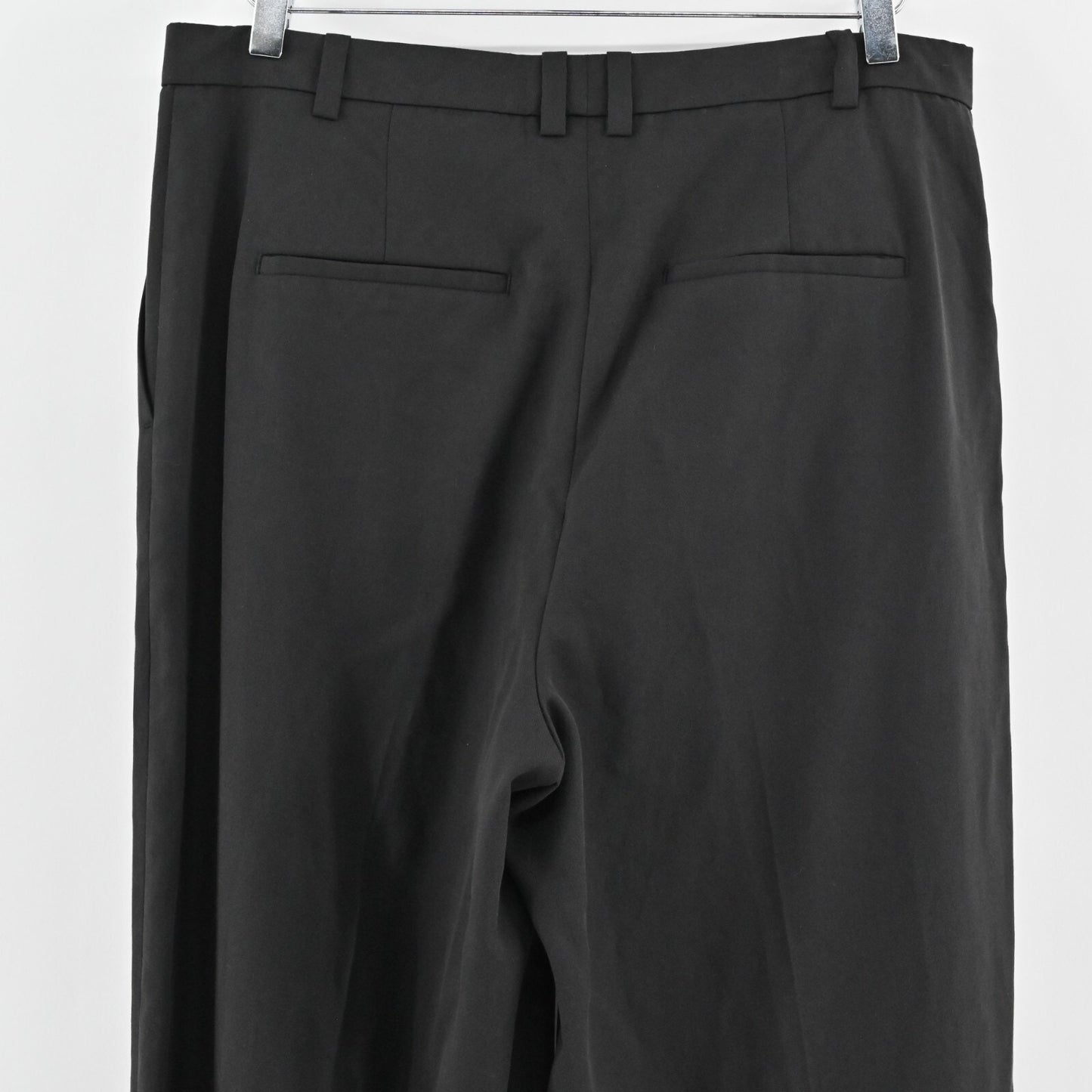 VINCE Pleated Pants Womens Sz 10 Solid Black Wide Leg High Rise Classic Trouser