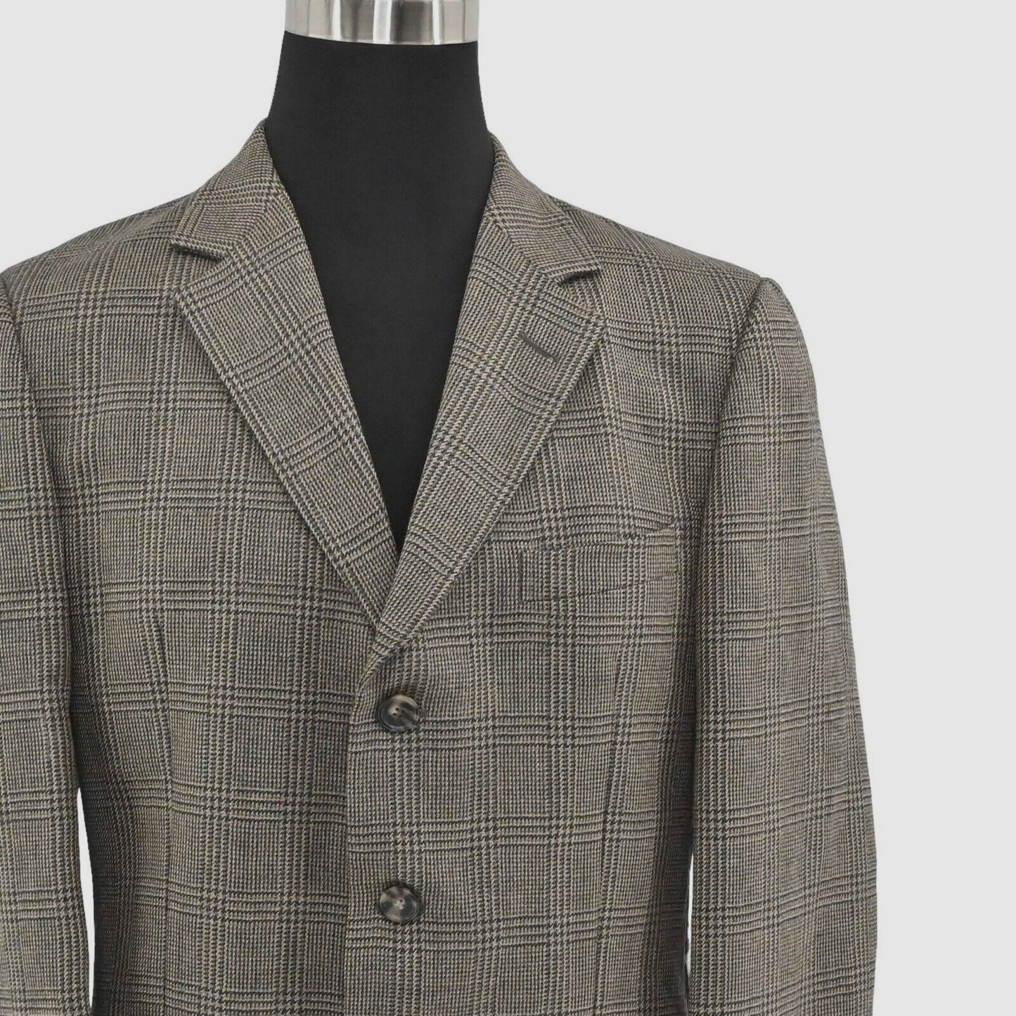Vtg ERMENEGILDO ZEGNA Blazer Mens Sz 52 Brown Plaid Mohair Academia Houndstooth