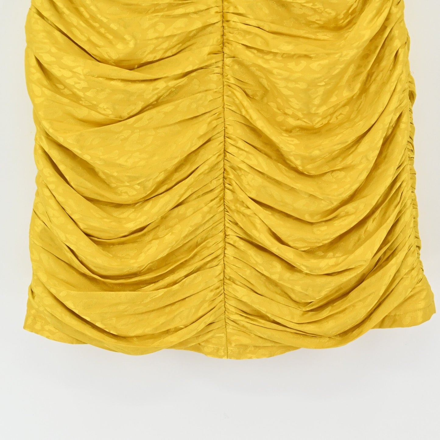 ADELYN RAE Womens Nissa Puff Sleeve Dress Size M Yellow Jacquard Honeycomb NEW
