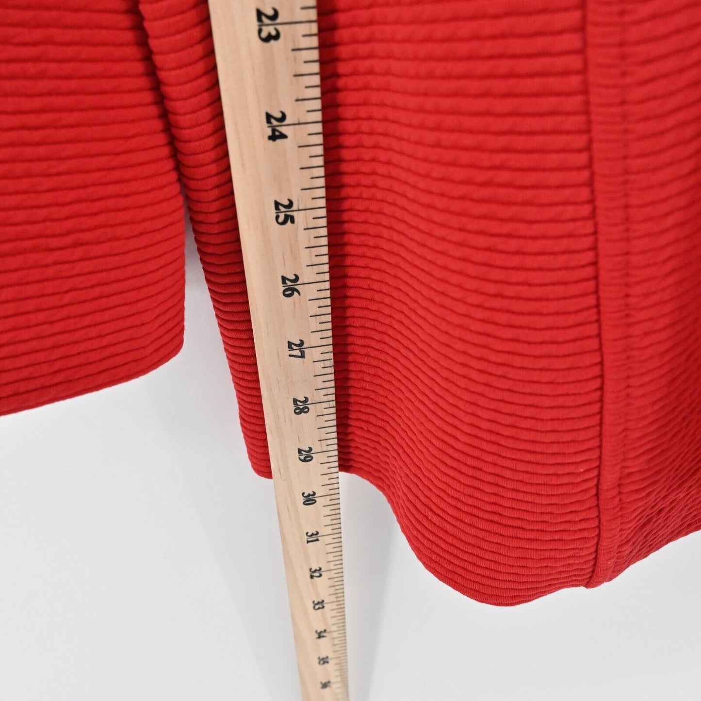 DAMEE INC Jacket Size M Red Ribbed Overcoat Black Button Front Retro Twee Mod