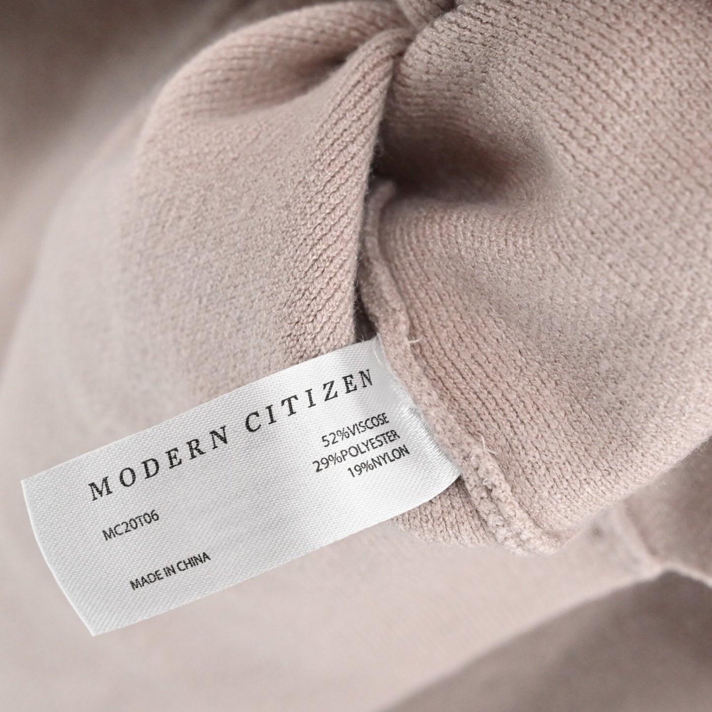 MODERN CITIZEN Sweater Womens Size XL Nara Tie Front Knit Top Blush Quiet Luxury