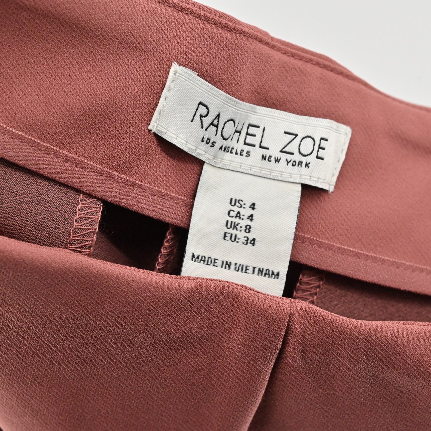 Rachel Zoe Womens Pull On Pants Sz 4 Mauve Pink Tapered Trousers Stretch Career
