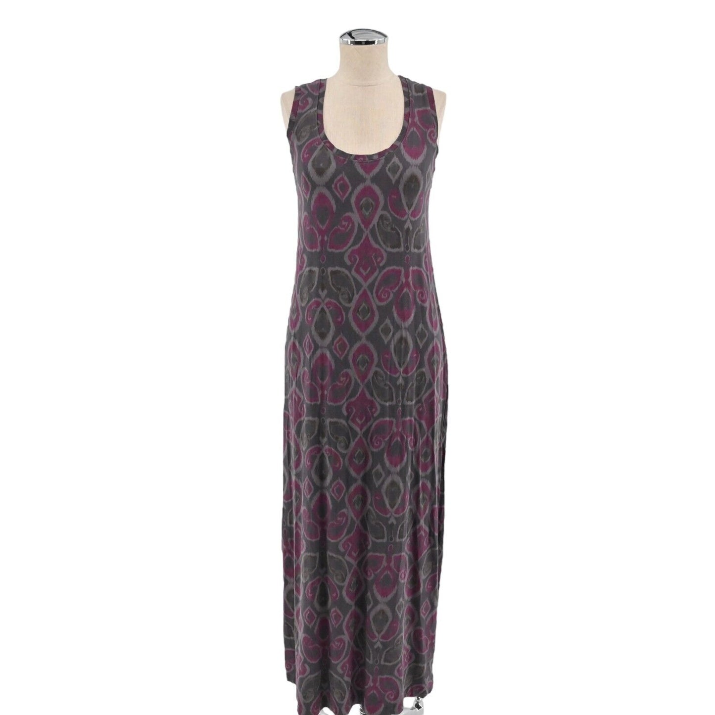 FRESH PRODUCE Dress Womens Size XS Gray Pink Maxi Tank Ikat Print Boho Beach USA