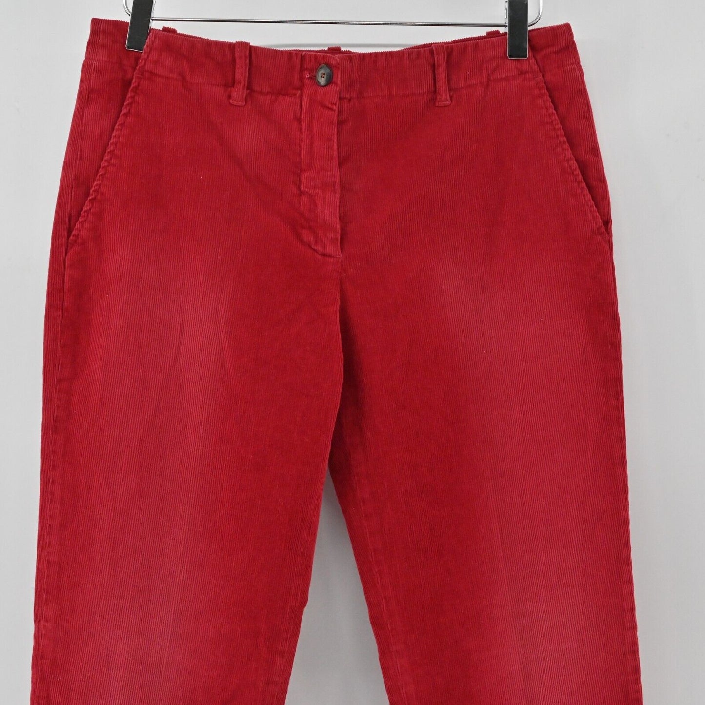 MALIPARMI Pants Womens Size 46 US L Corduroy Rose Red Trousers Retro Italy NEW