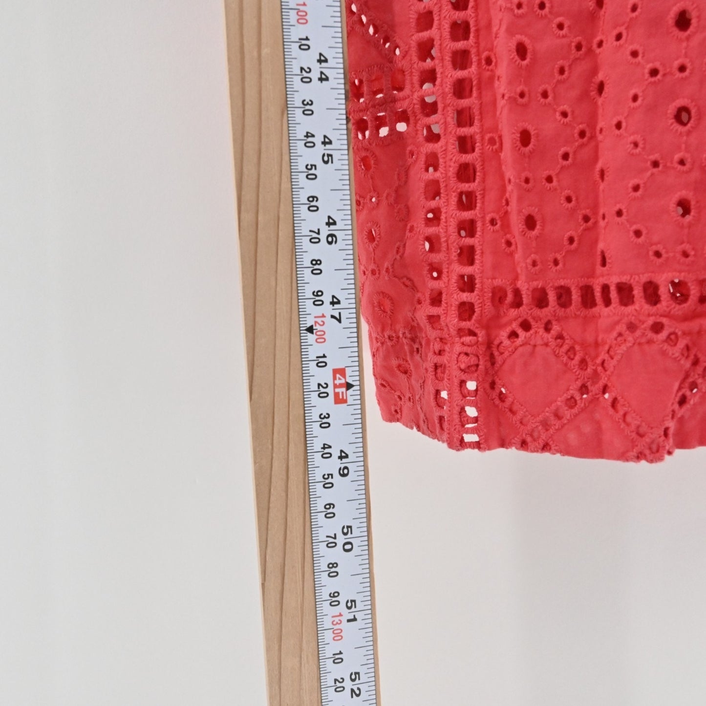PARKER Womens Ashton Jumpsuit Sz 4 Red Eyelet Sleeveless Crop Slit Wide Leg
