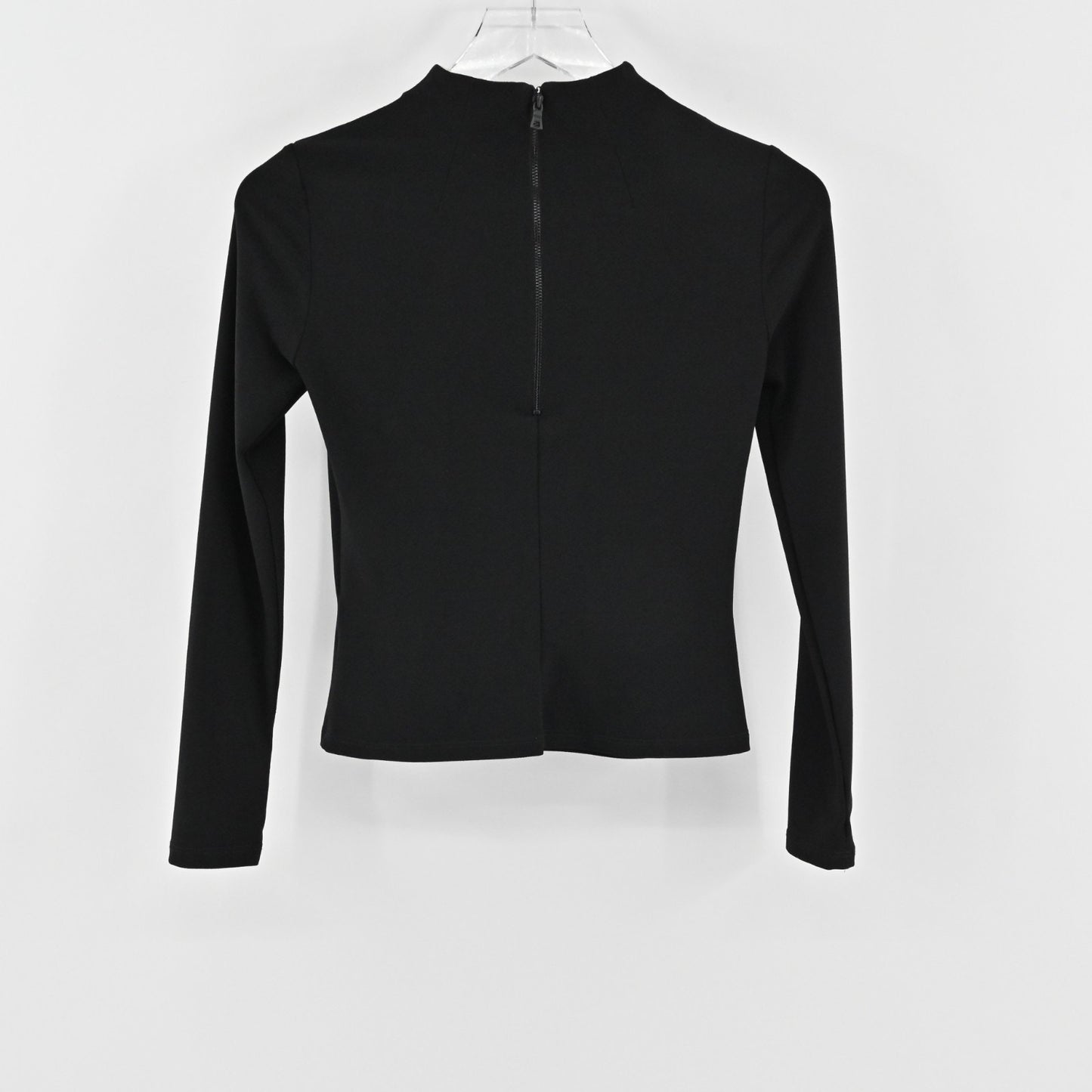 Alice Olivia Womens Haylen Black Top Size XS Long Sleeve Mock Neck Solid Blouse