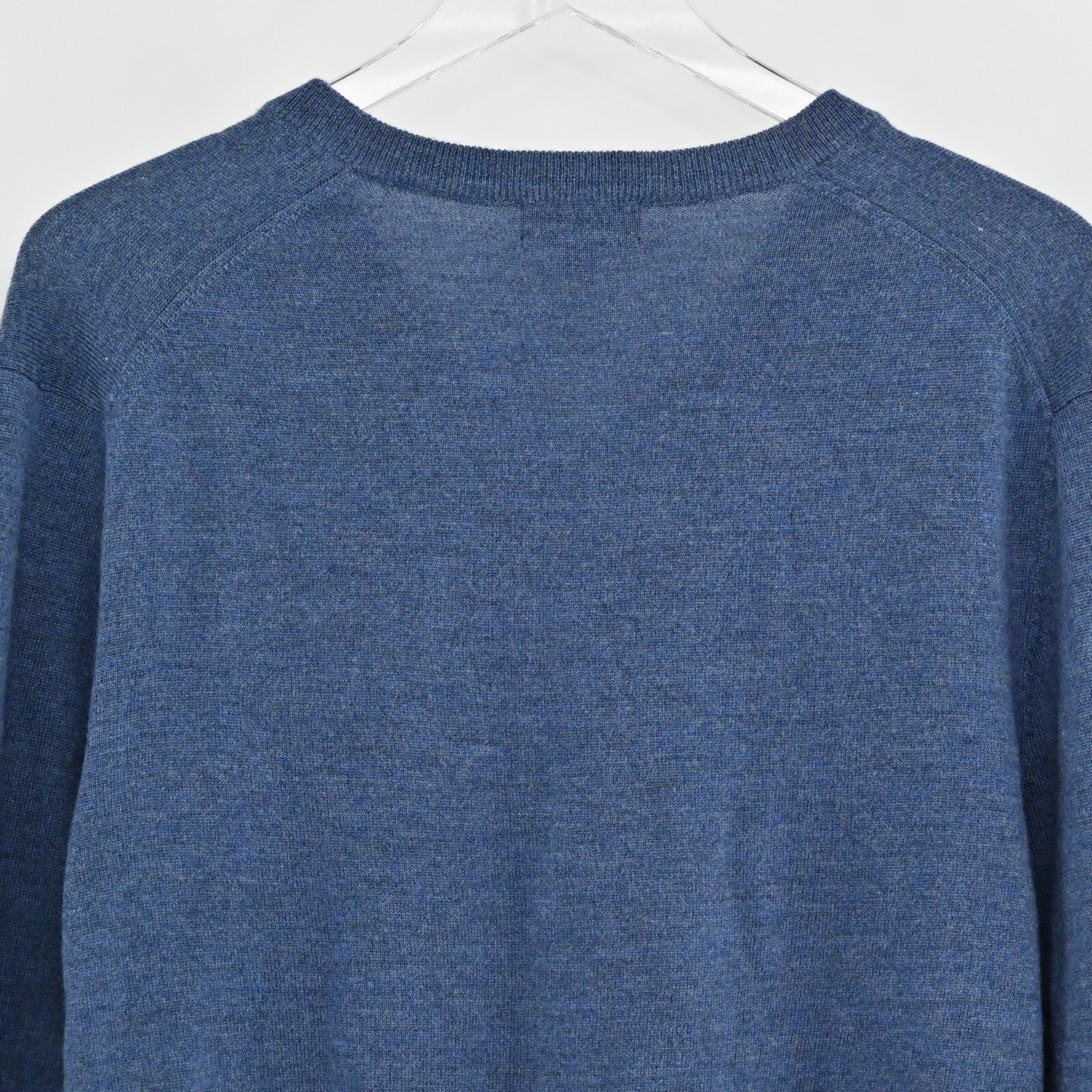 BROOKS BROTHERS Mens Merino Wool Sweater Sz L Blue Pullover V Neck Knit Academia