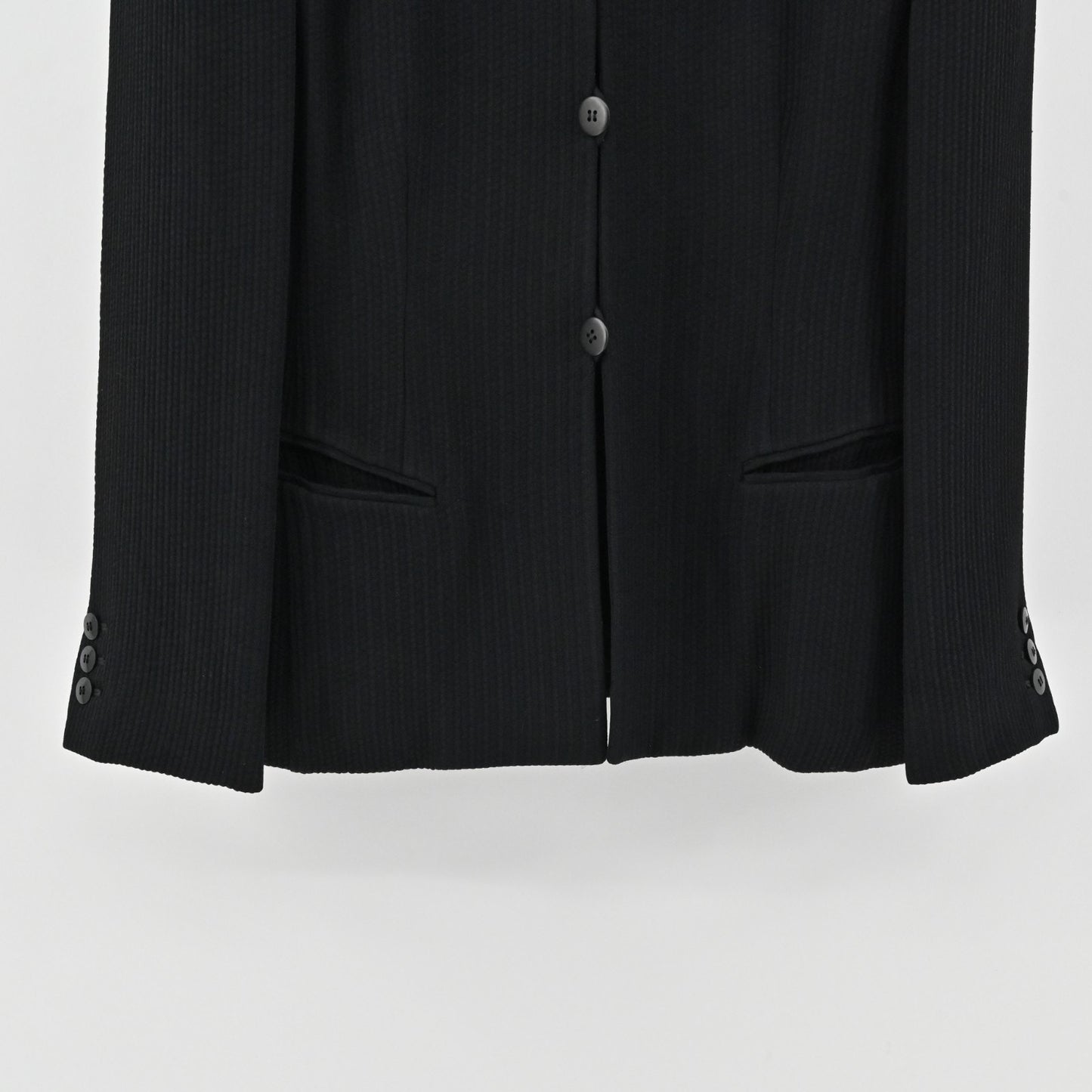 Emanuel Ungaro Womens Black Blazer Size 6 Single Breasted Collarless Jacket