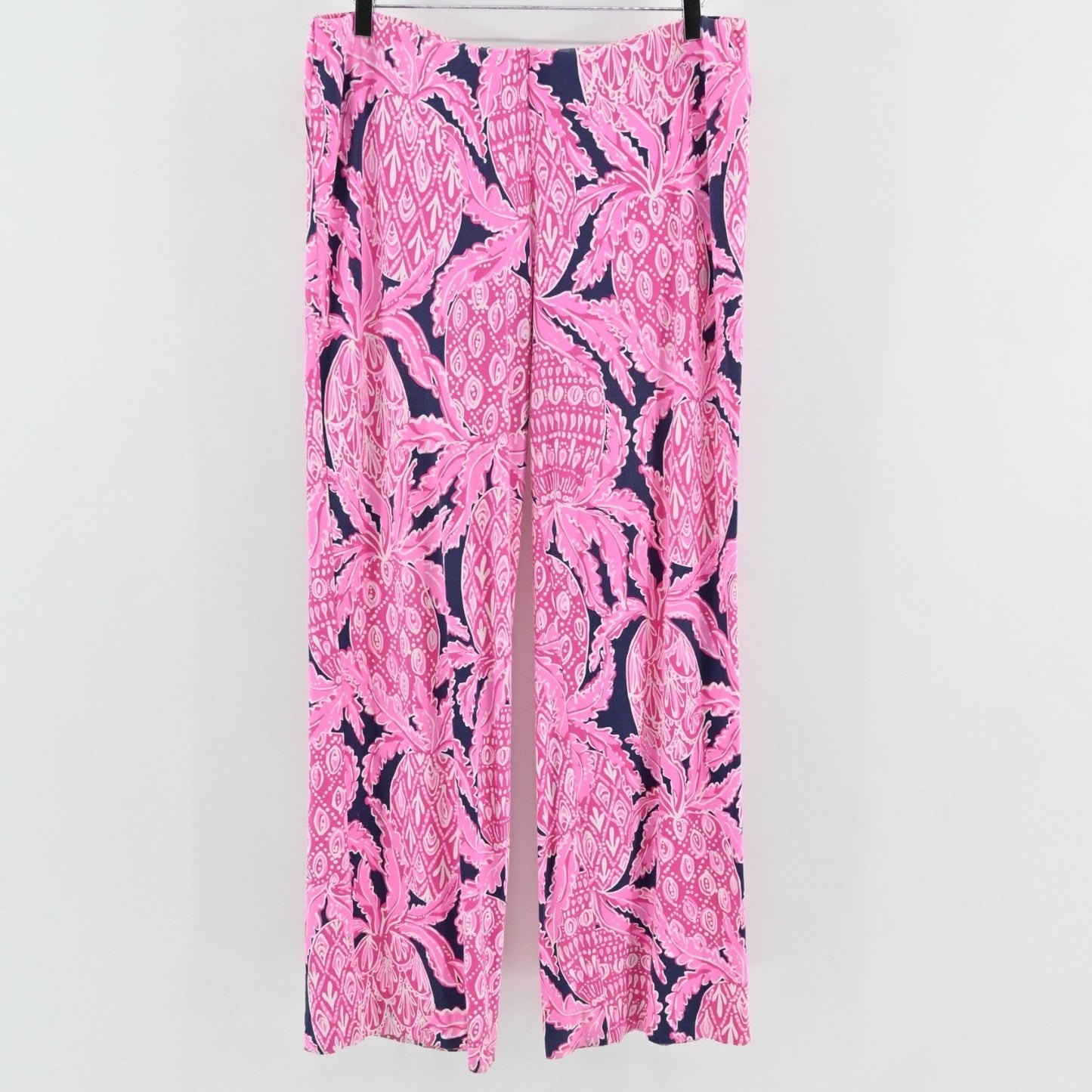 Lilly Pulitzer Womens Georgia May Pants Size XL Coco Safari Pink Navy Pineapple