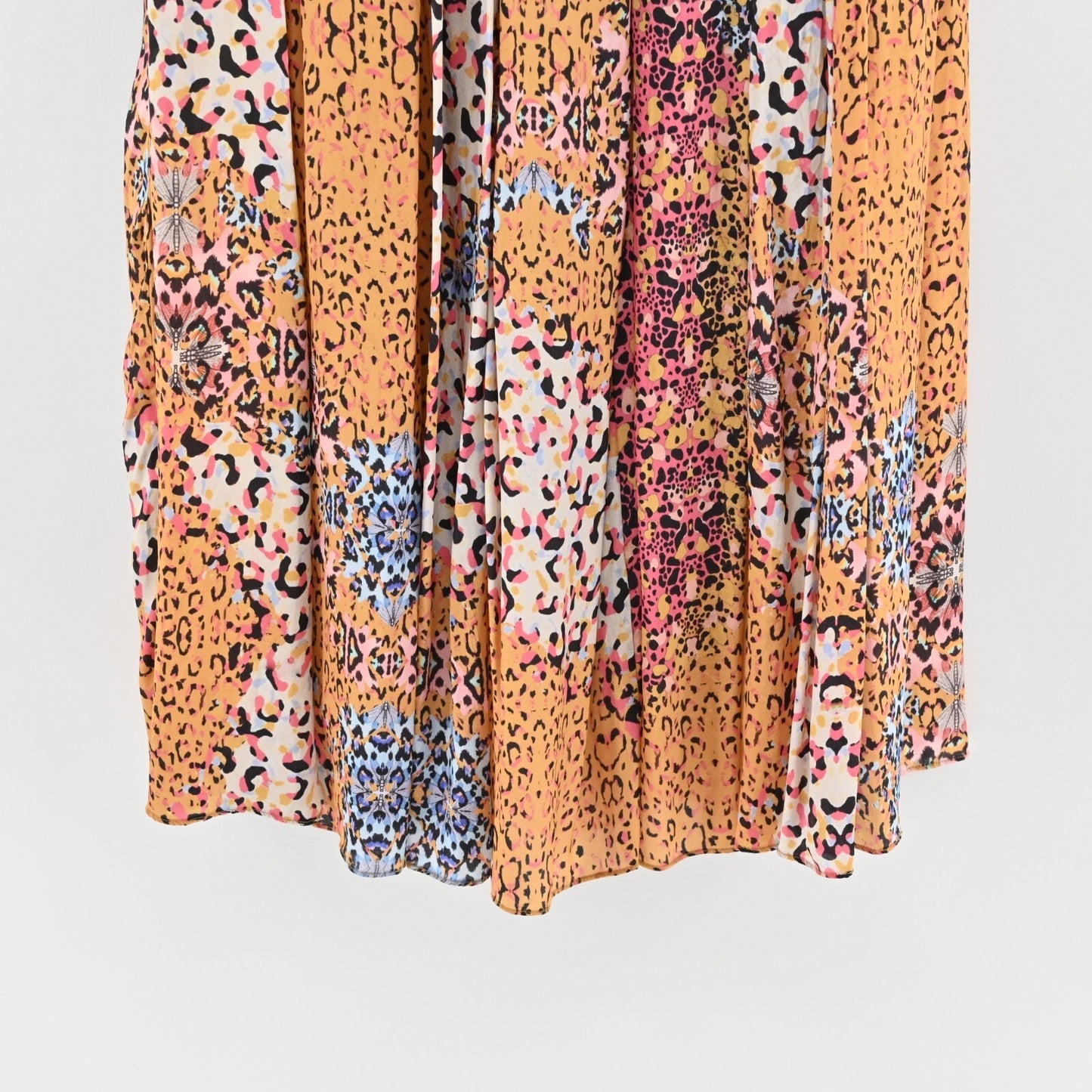 ANTHROPOLOGIE Panthera Maxi Skirt Size 0 Bhanuni by Jyoti Flowy Leopard Boho