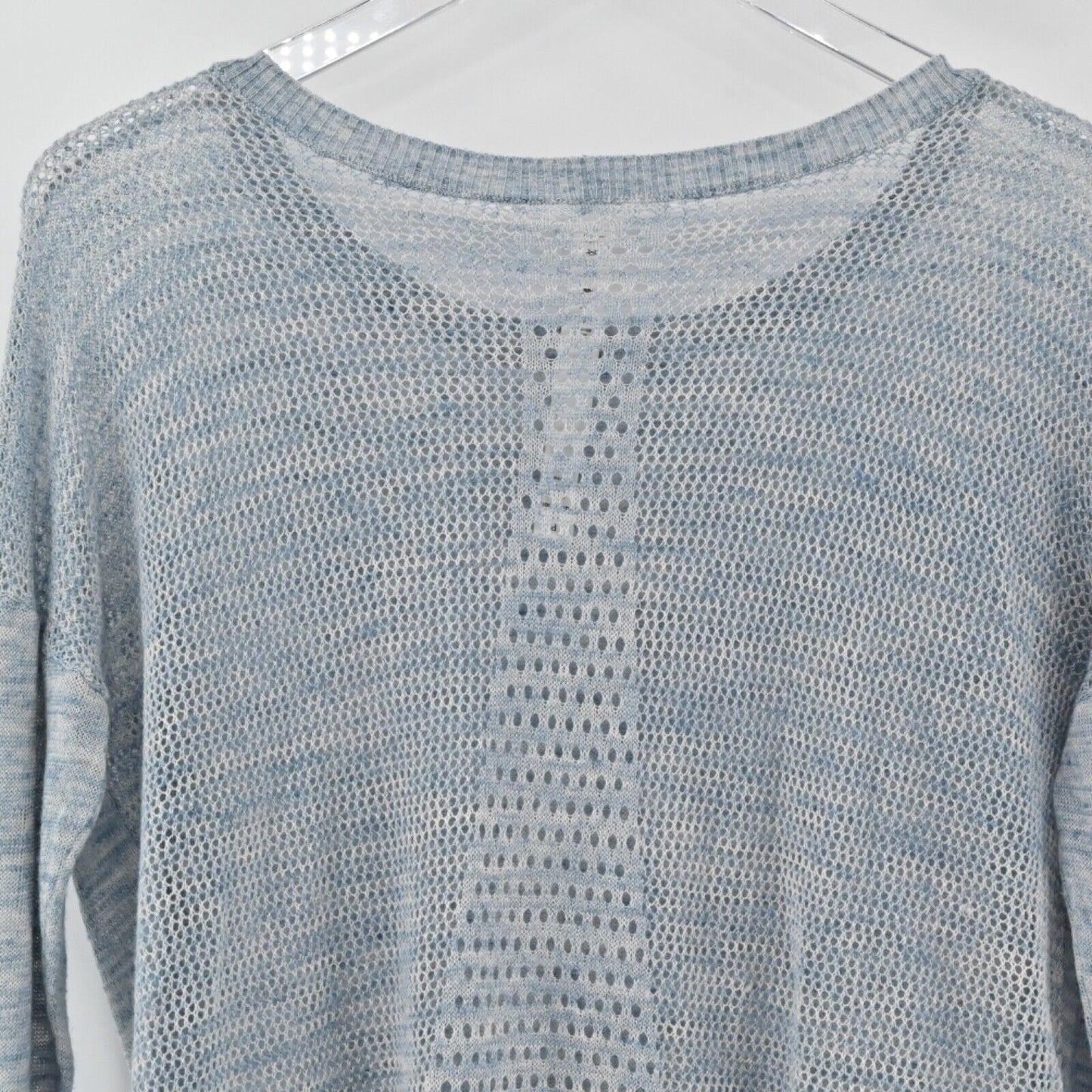 LULULEMON Top Womens Sz S Heather Blue Well Being Crew Sweater Linen Athleisure
