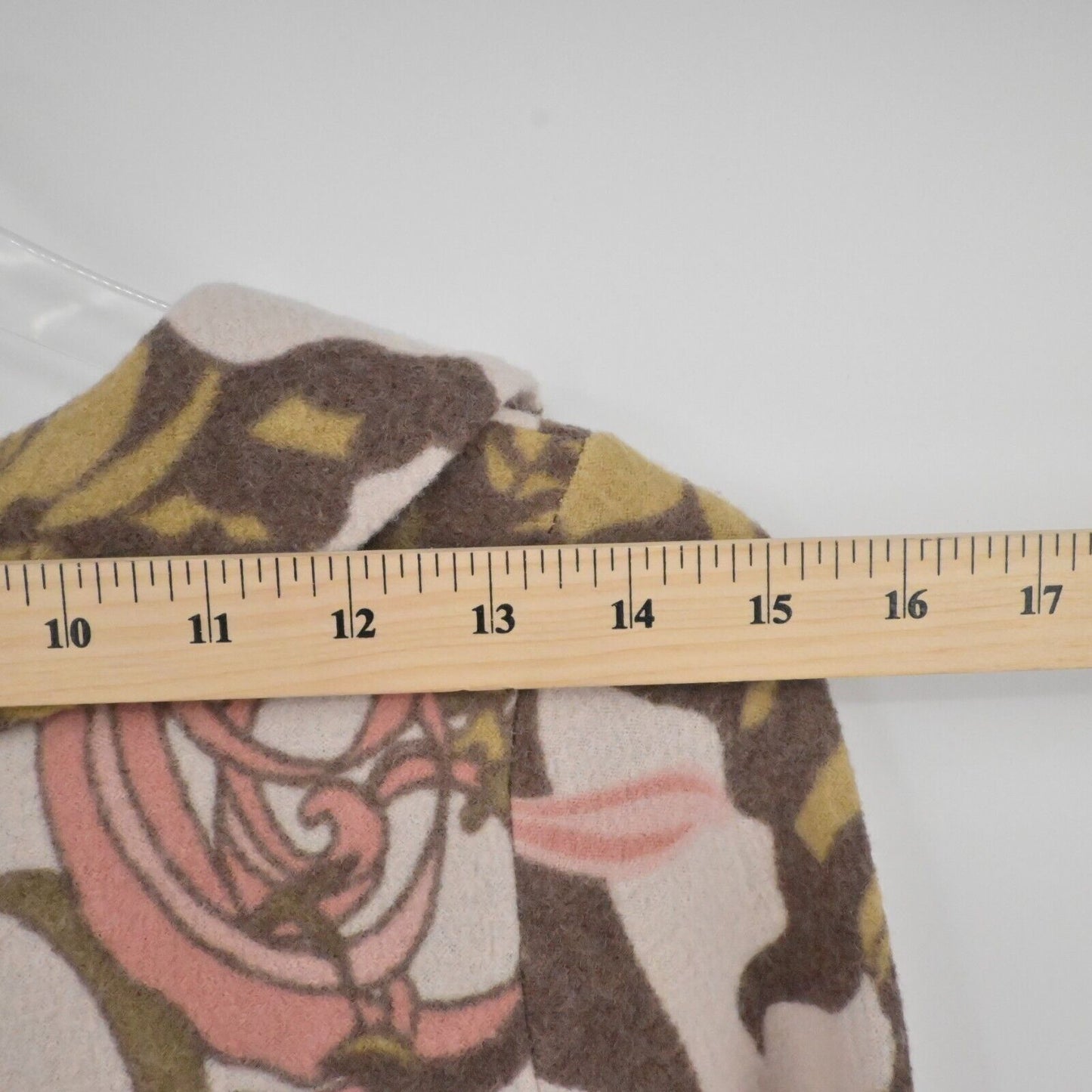 ANTHROPOLOGIE Pea Coat Womens Sz XS GUINEVERE Kirklees Sweater Coat Wool Floral