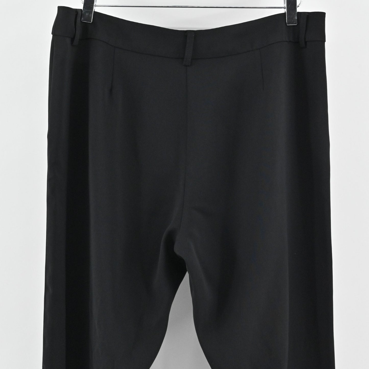 Parker Womens Pleated Pants Sz 12 Black Tapered Cropped Trousers Stretch Office