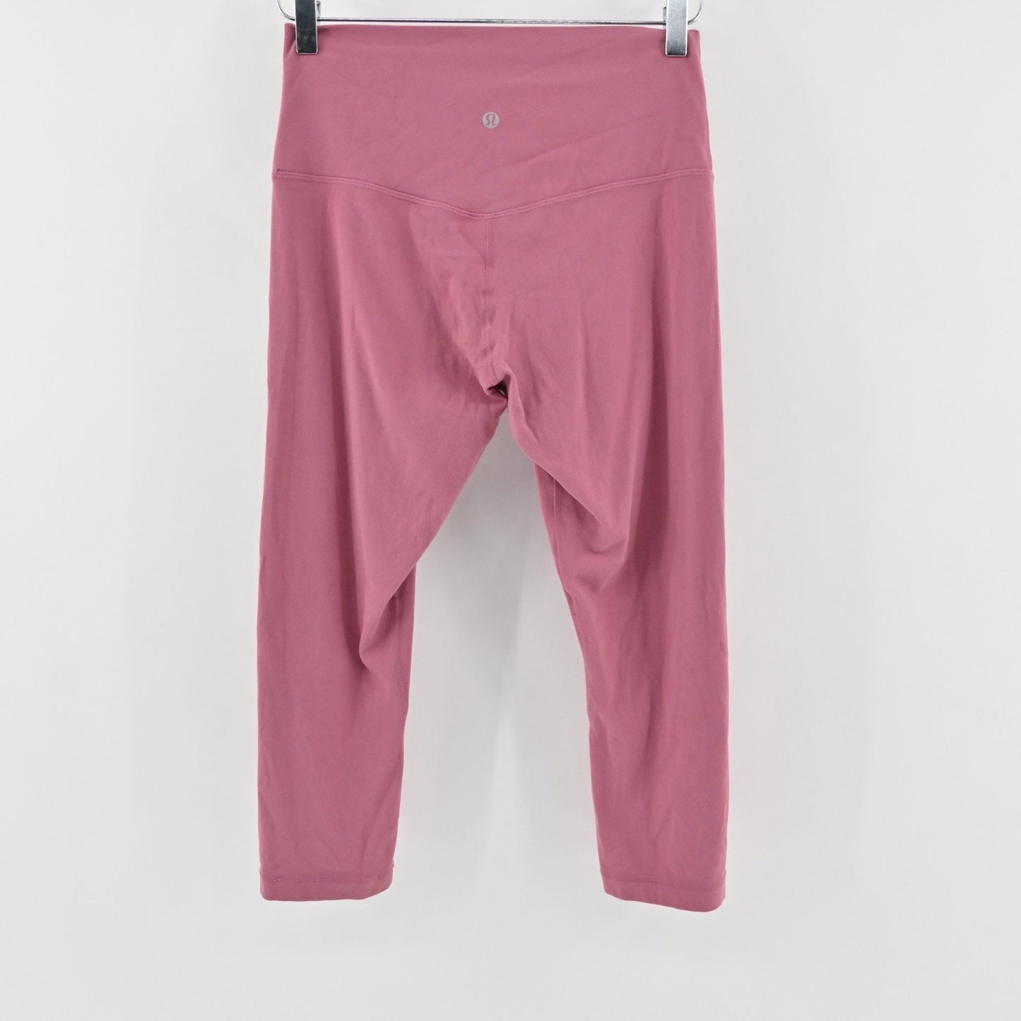 Lululemon Womens Align Crop 21" Leggings Size 8 Pink Stretch Athletic Logo