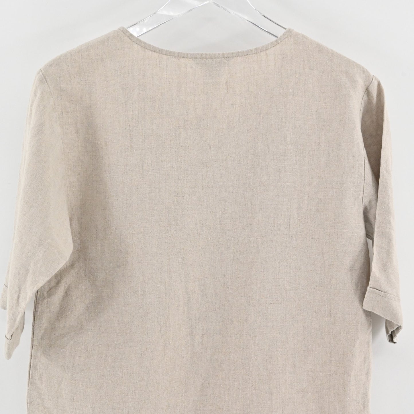 Tommy Bahama Womens Linen Top Size XXS Beige Lagenlook Neutral Short Sleeve Boho
