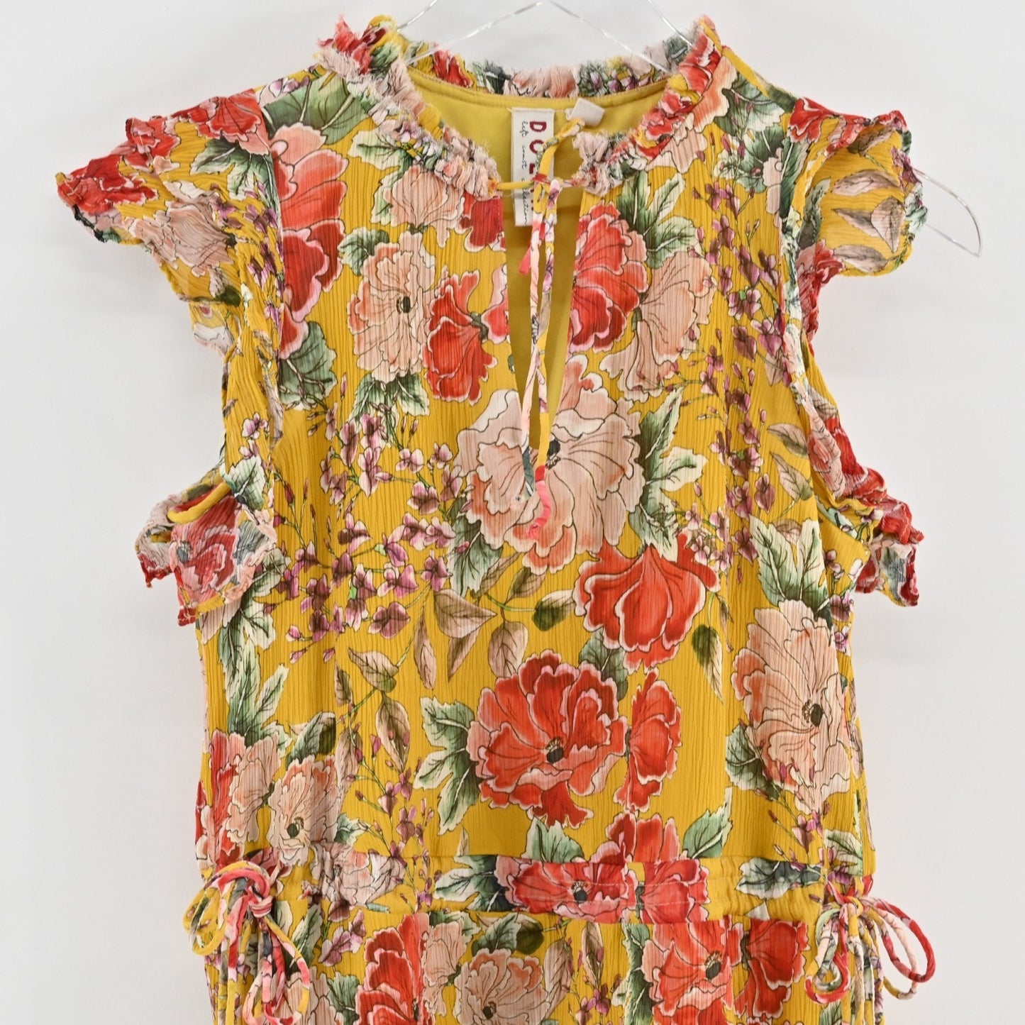 Anthropologie Dolan Ellory Dress Size XS Silk Floral Ruffle Flutter Sleeve Boho