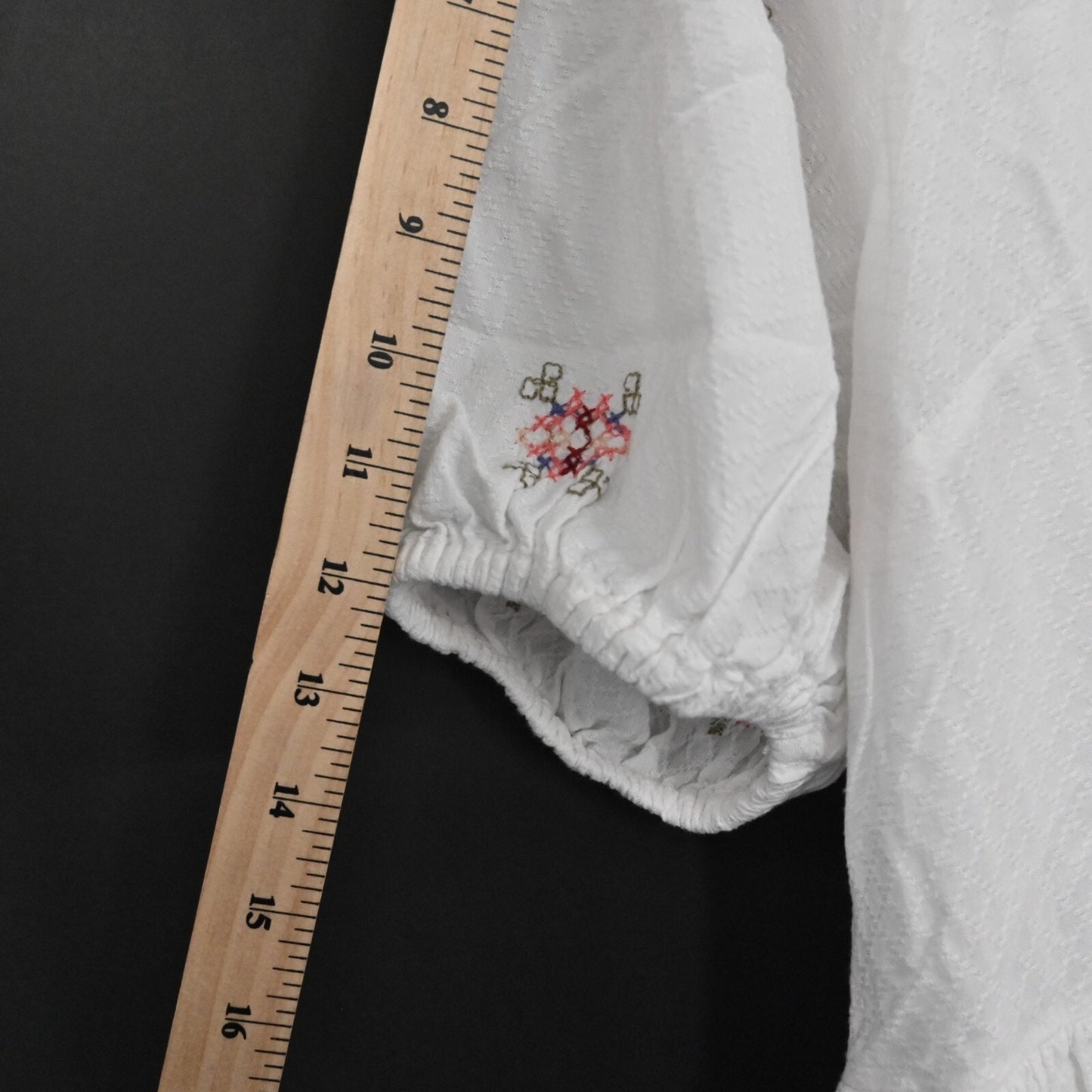 KNOX ROSE Embroidered Dress Womens Size L Cottagecore Tassel Tie Button White