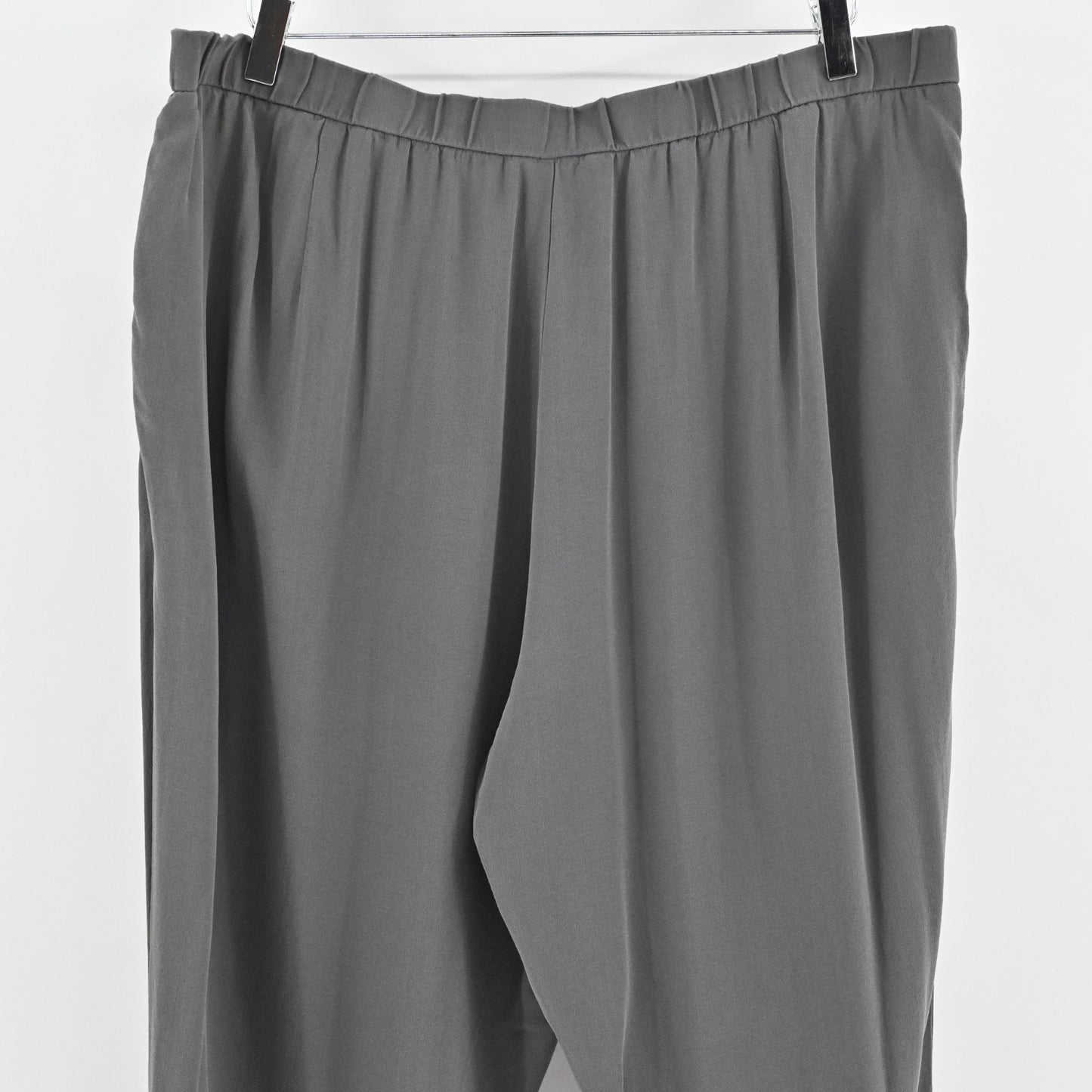 Eileen Fisher Womens Gray Silk Chiffon Pants Size XL High Rise Tapered Leg