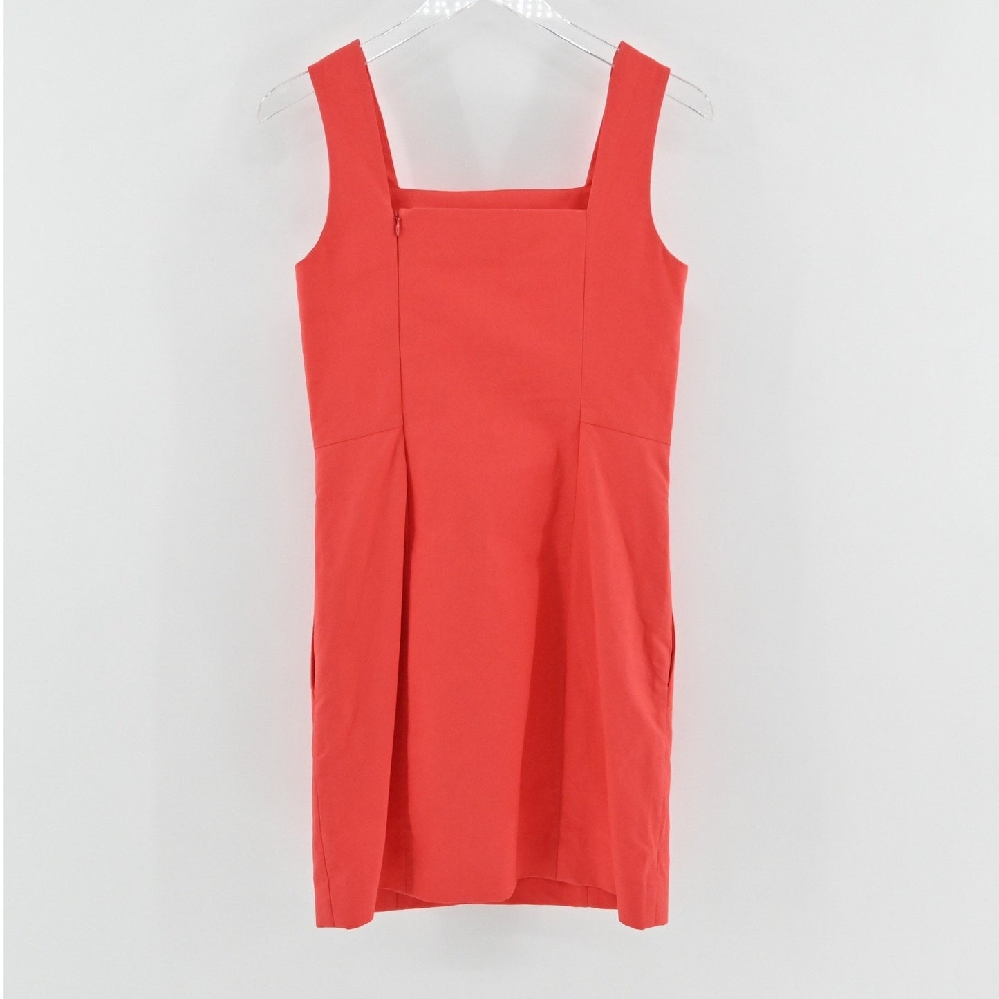 COS Womens Slim Fit Linen Cotton Dress Size 2 Sleeveless Red Minimalist Modern
